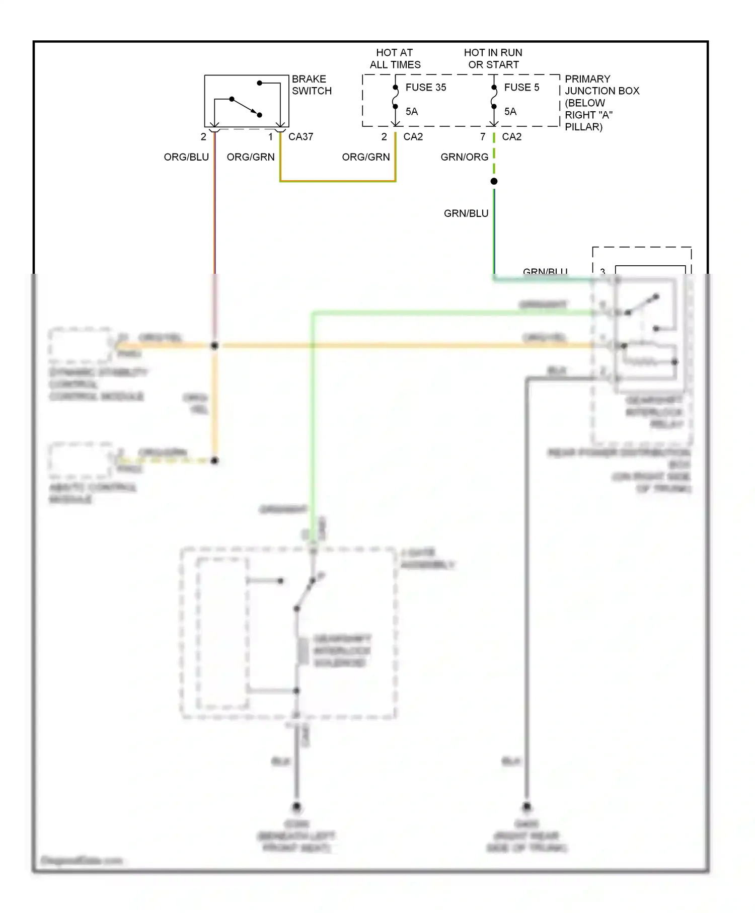 Jaguar S-type I (1998-2004) abs/tc control module wiring diagram  (3 of 3)