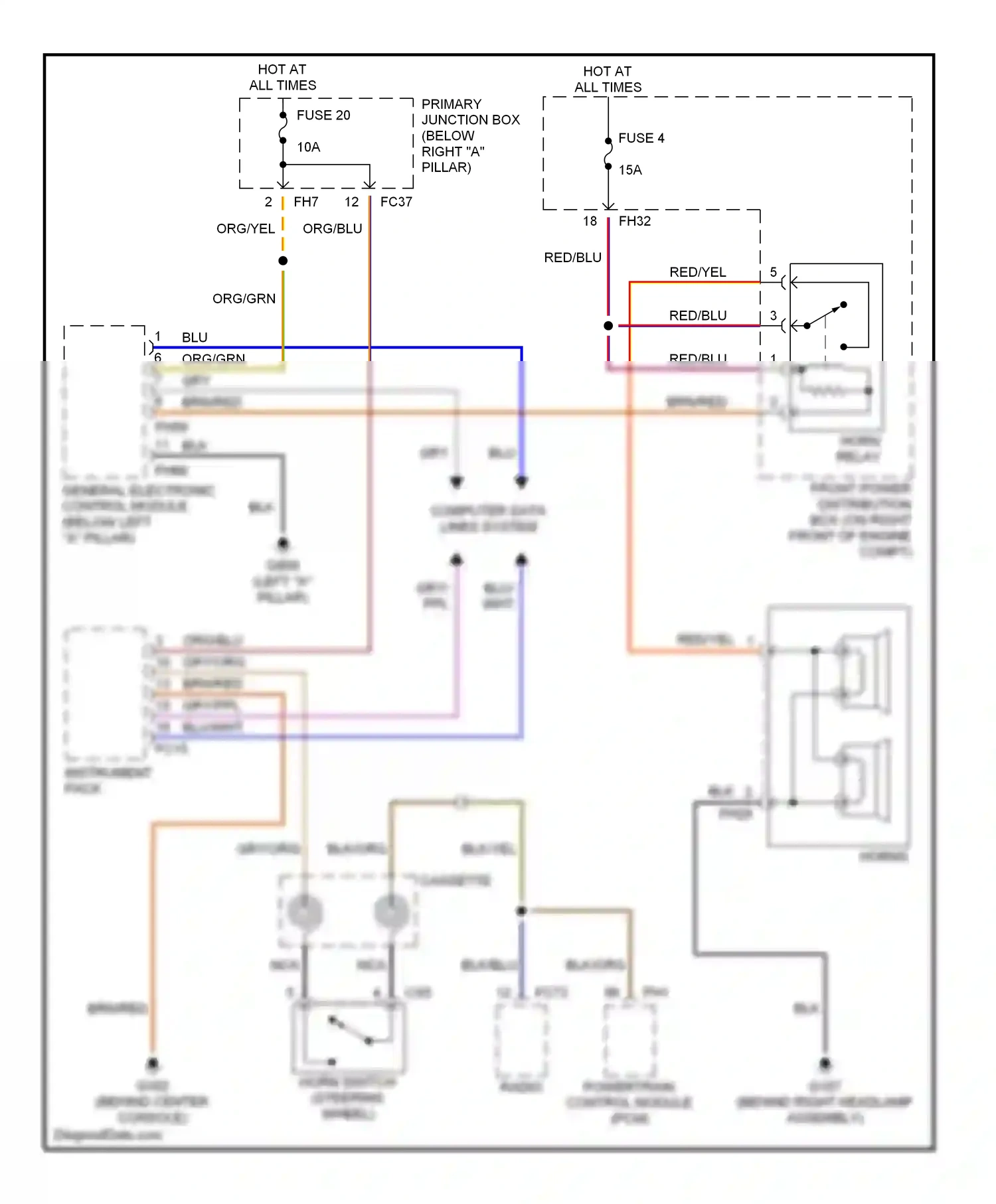 Jaguar S-type I (1998-2004) computer data lines system wiring diagram  (6 of 26)
