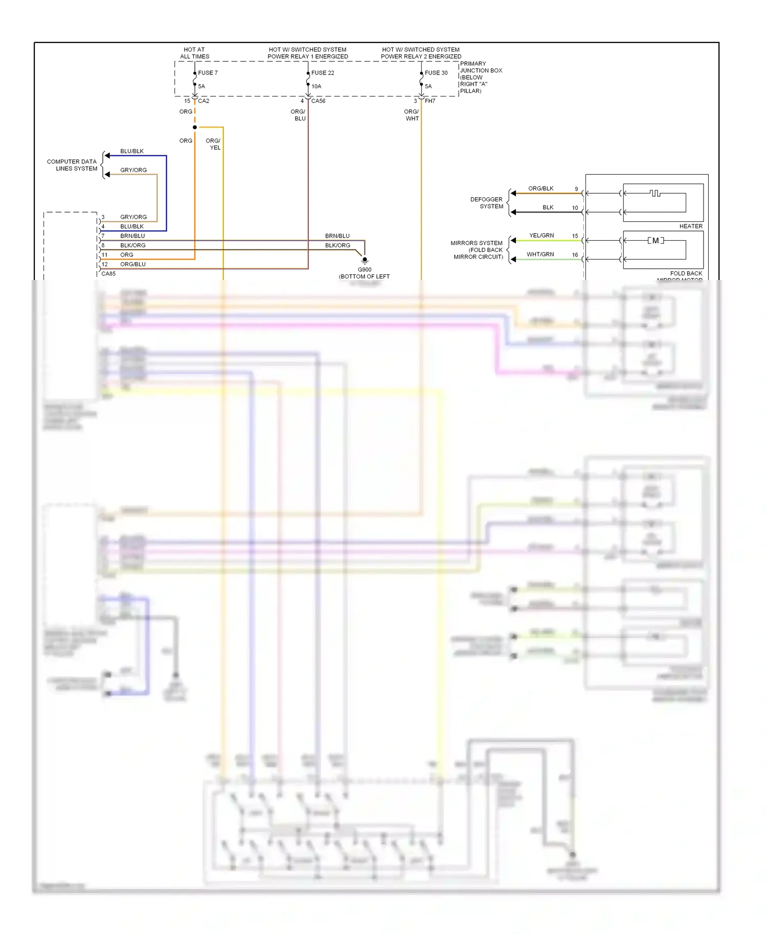 Jaguar S-type I (1998-2004) down wiring diagram  (2 of 3)