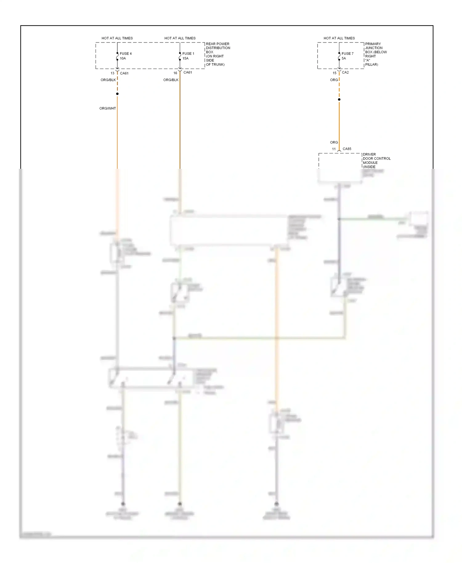 Jaguar S-type I (1998-2004) external trunk release switch wiring diagram  (1 of 1)