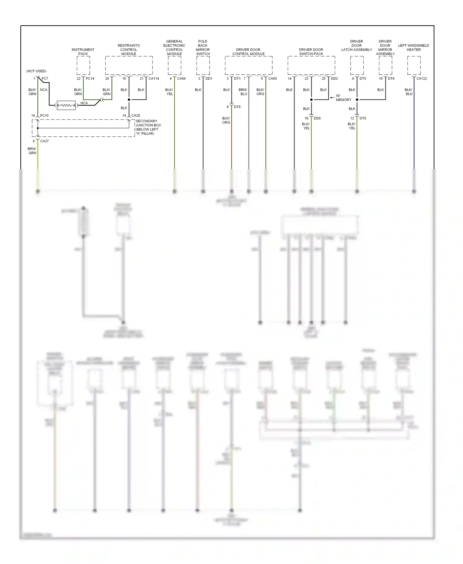 Jaguar S-type I (1998-2004) general electronic control module wiring diagram  (1 of 4)