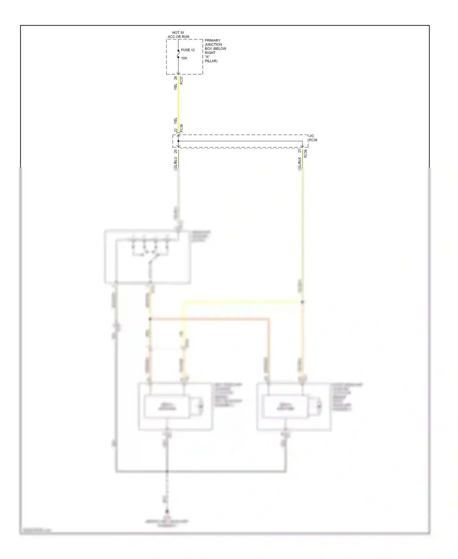 Jaguar S-type I (1998-2004) headlight leveling switch wiring diagram  (1 of 1)