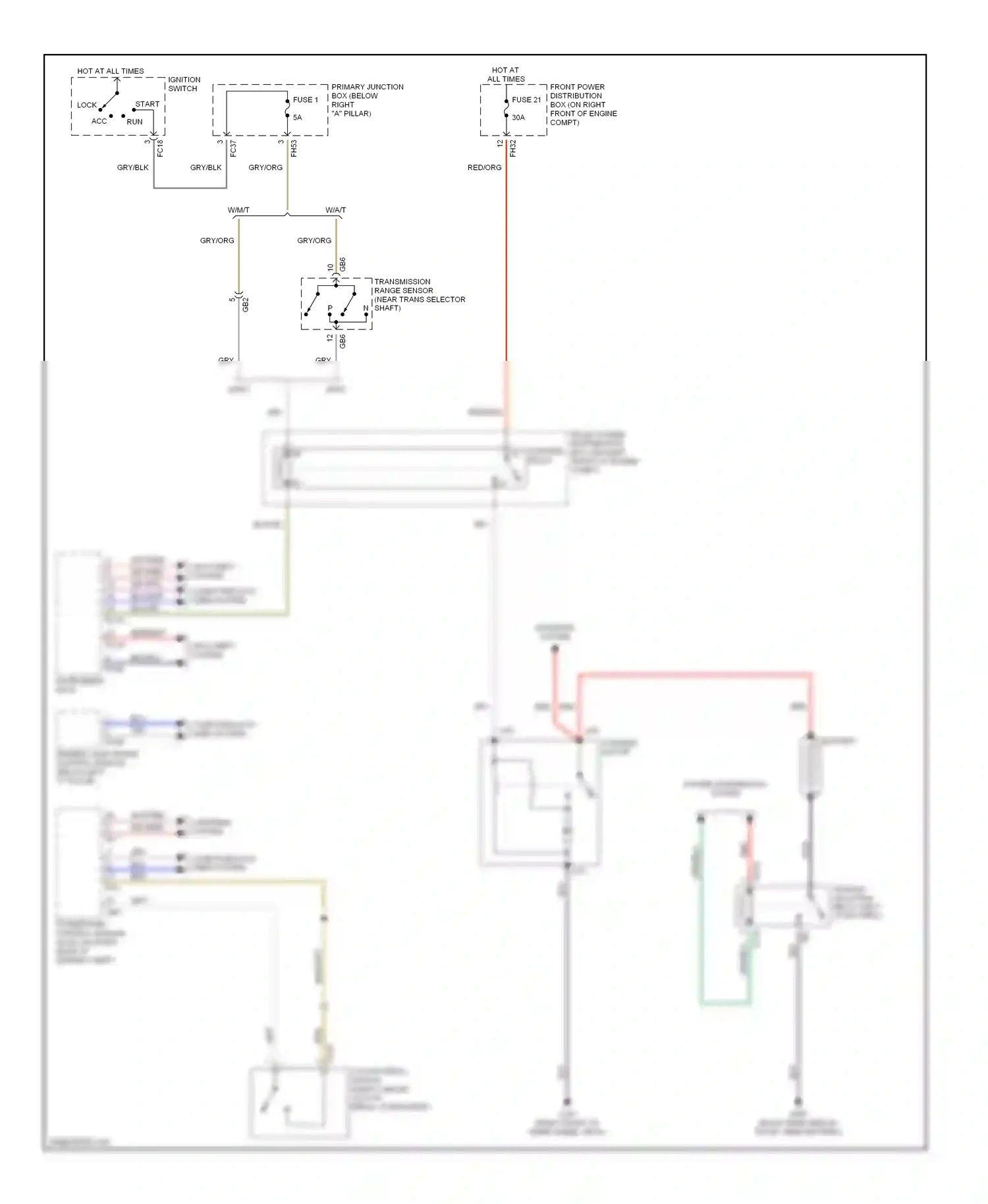 Jaguar S-type I (1998-2004) ignition switch wiring diagram  (3 of 4)