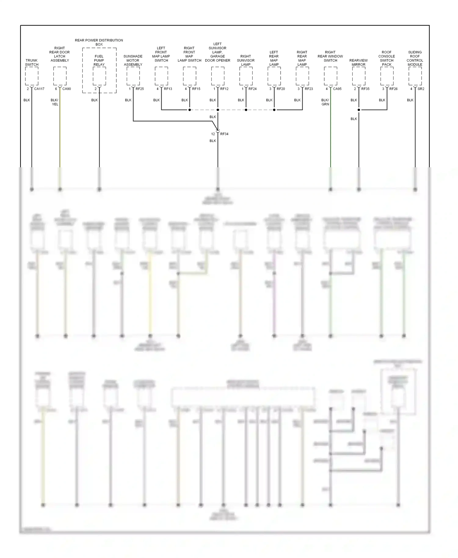 Jaguar S-type I (1998-2004) left front map lamp switch wiring diagram  (1 of 1)