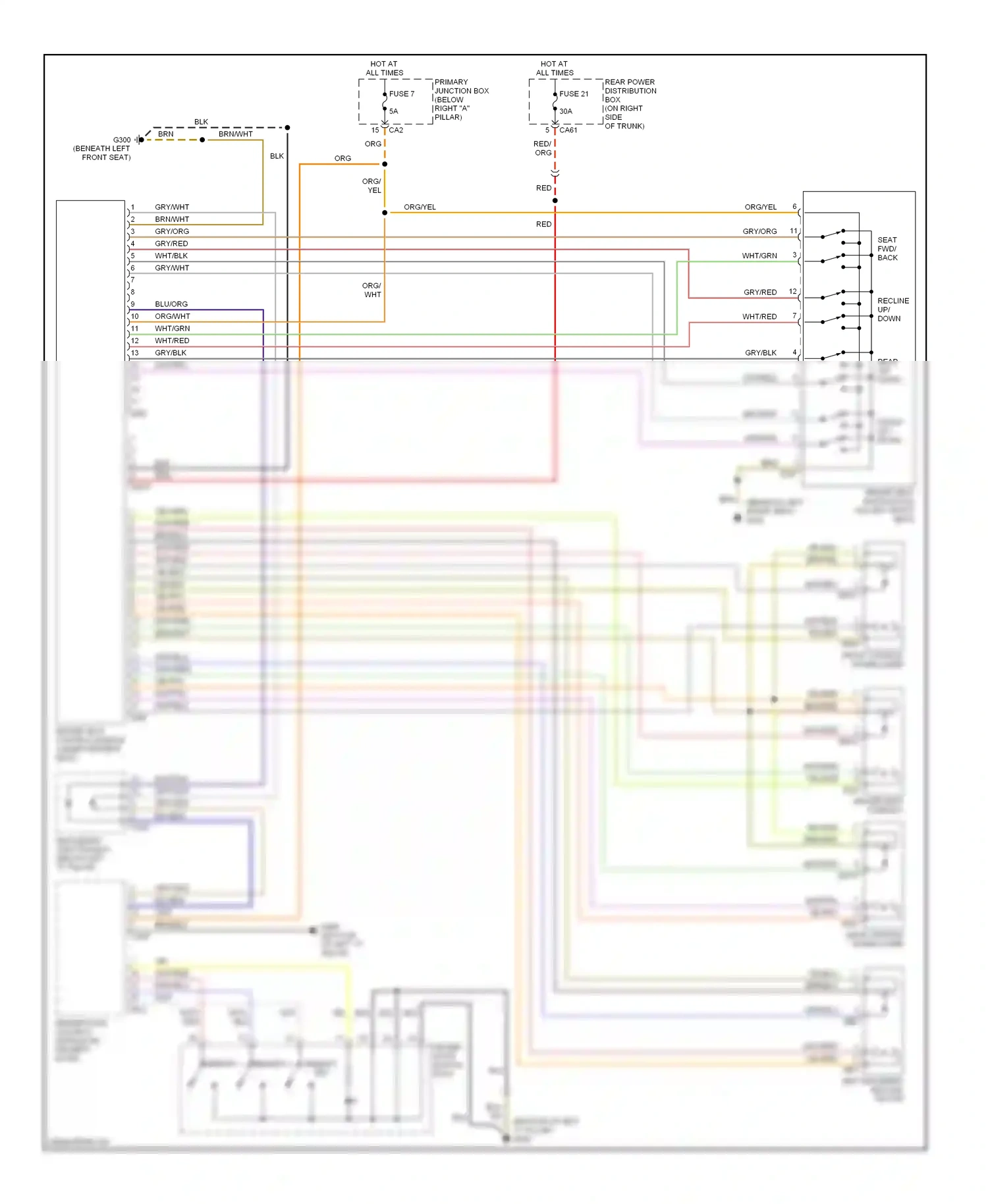Jaguar S-type I (1998-2004) memory 2 wiring diagram  (1 of 2)