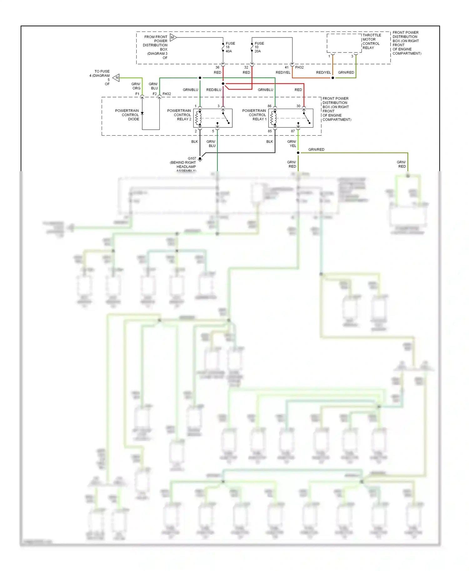 Jaguar S-type I (1998-2004) powertrain control diode wiring diagram  (1 of 1)