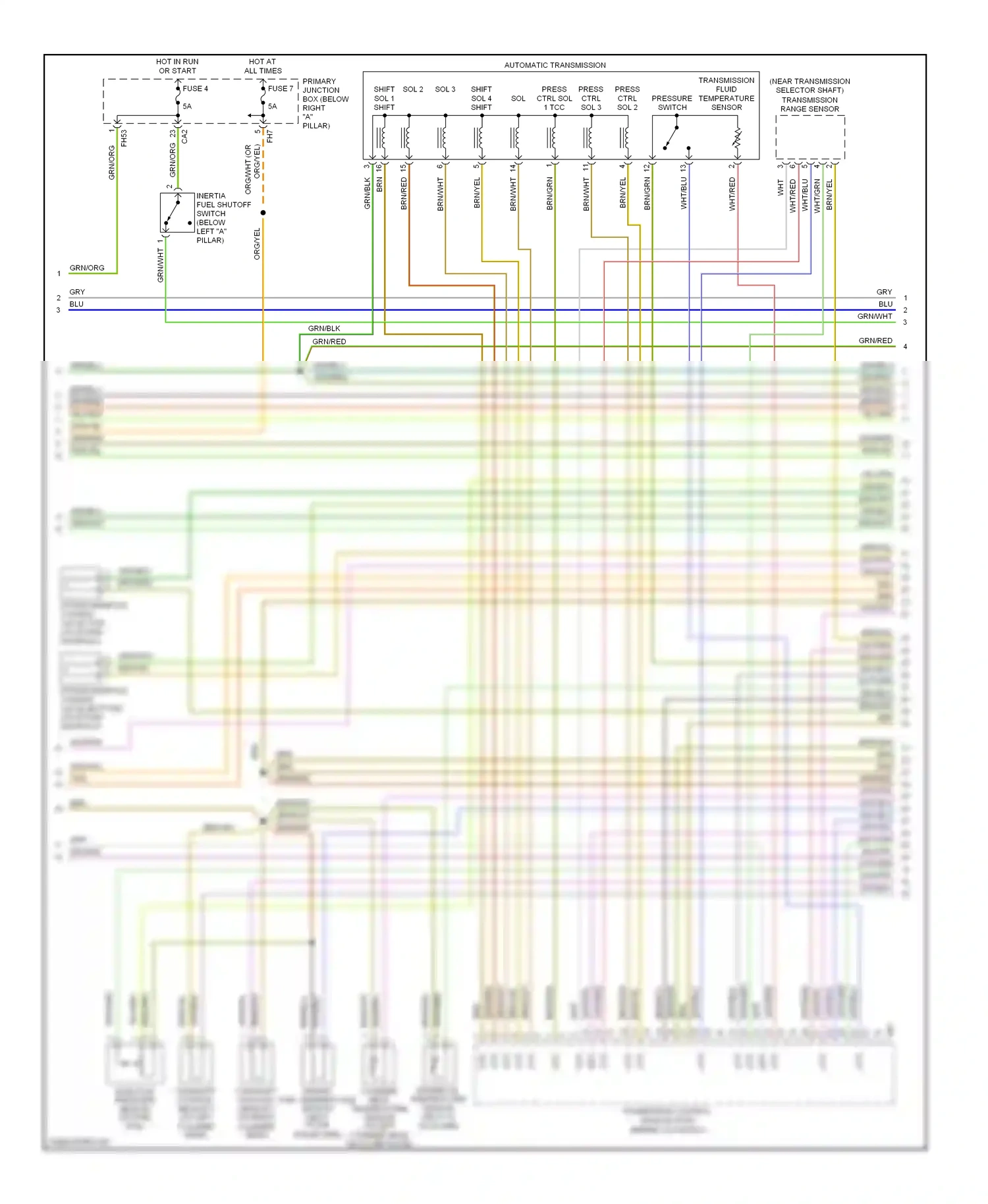 Jaguar S-type I (1998-2004) shift sol 4 shift sol 3 wiring diagram  (1 of 2)