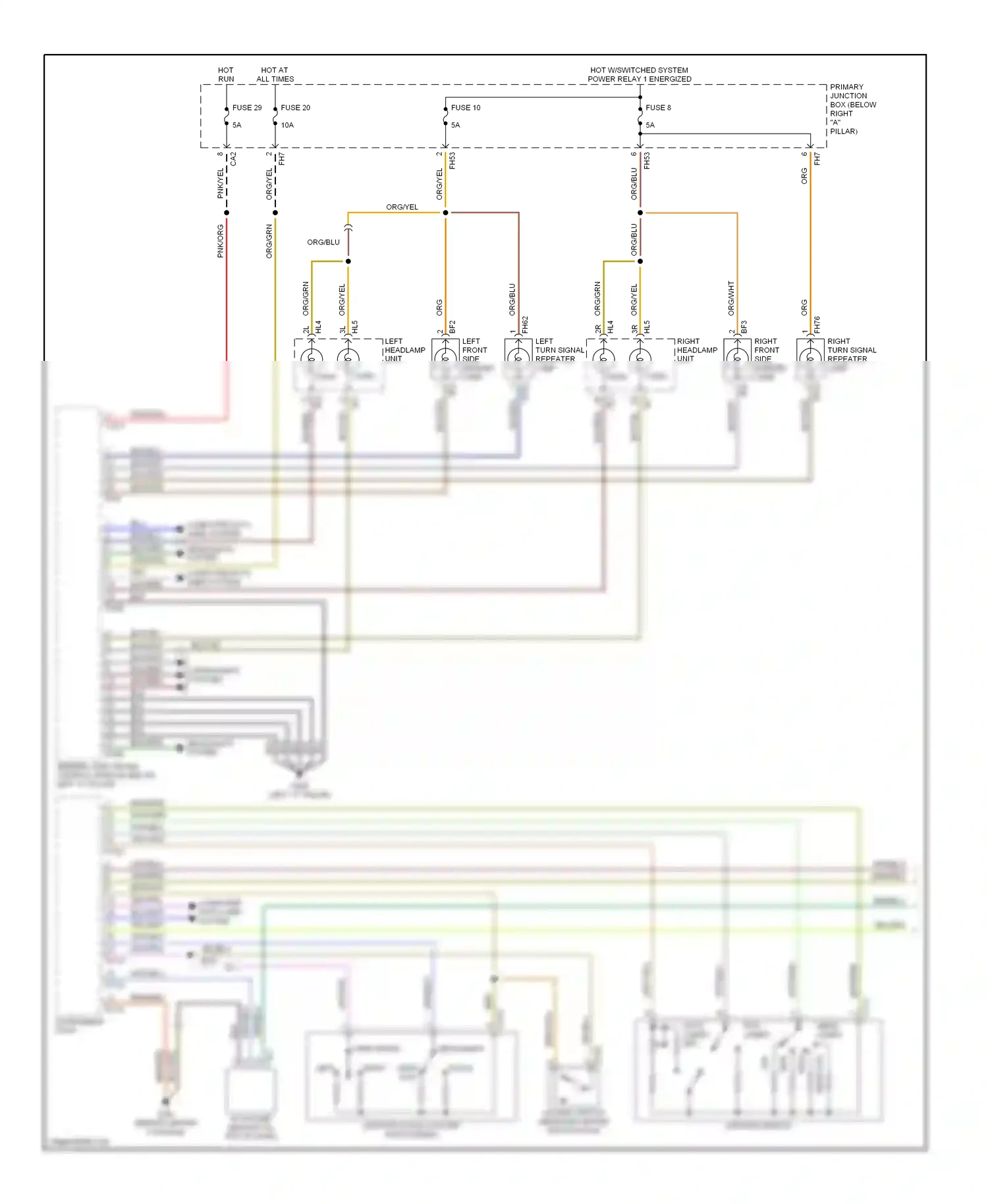 Jaguar S-type I (1998-2004) side wiring diagram  (1 of 2)