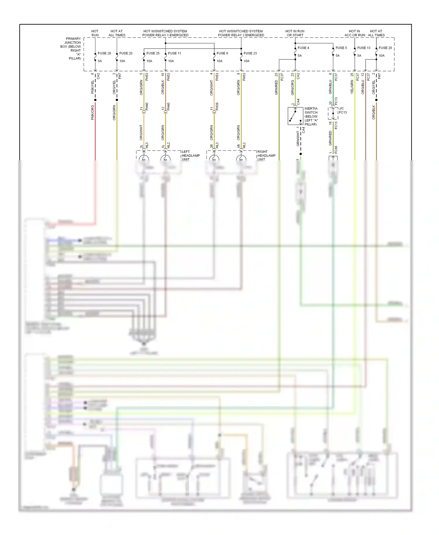Jaguar S-type I (1998-2004) side wiring diagram  (2 of 2)