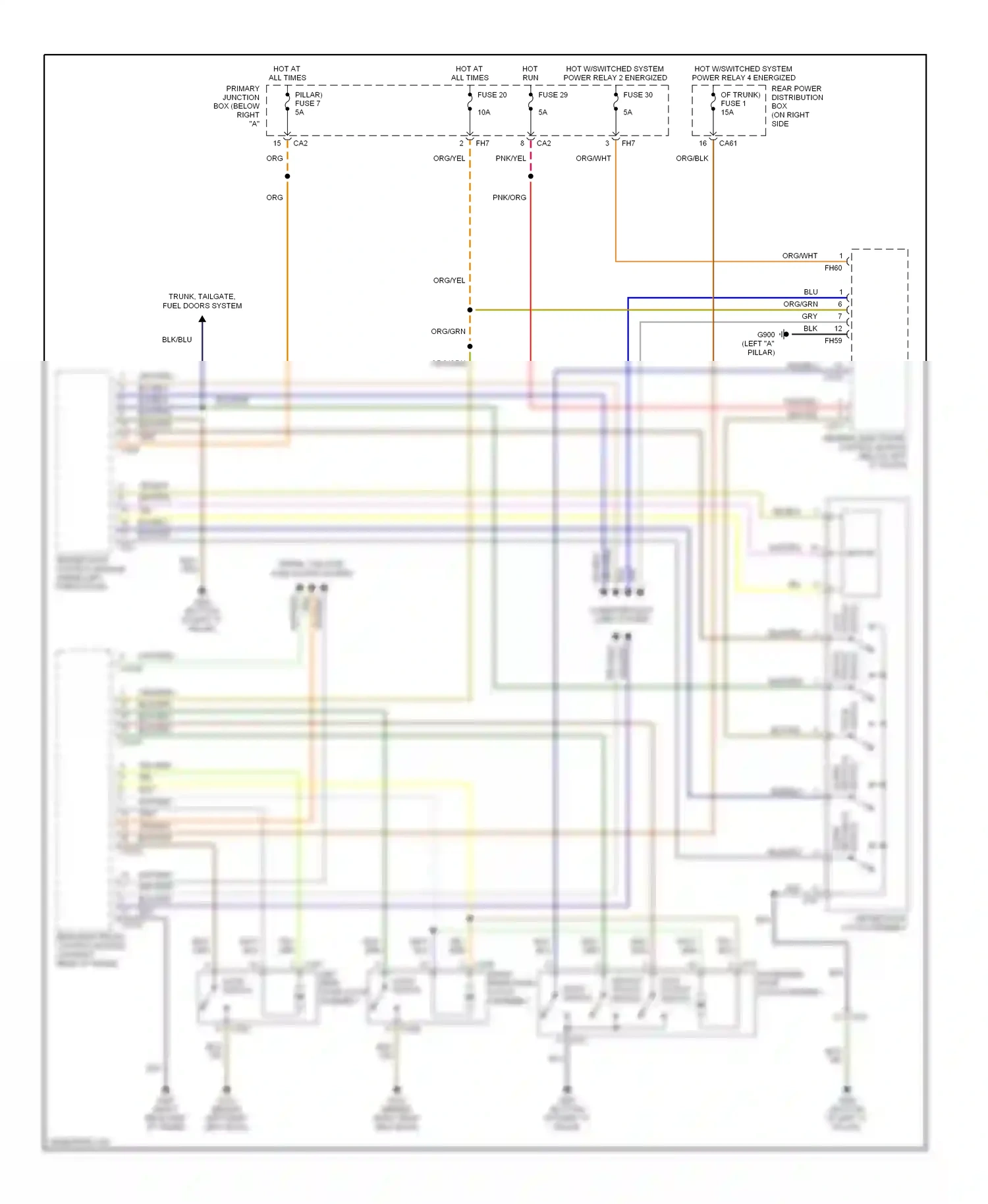 Jaguar S-type I (1998-2004) status switch wiring diagram  (1 of 1)