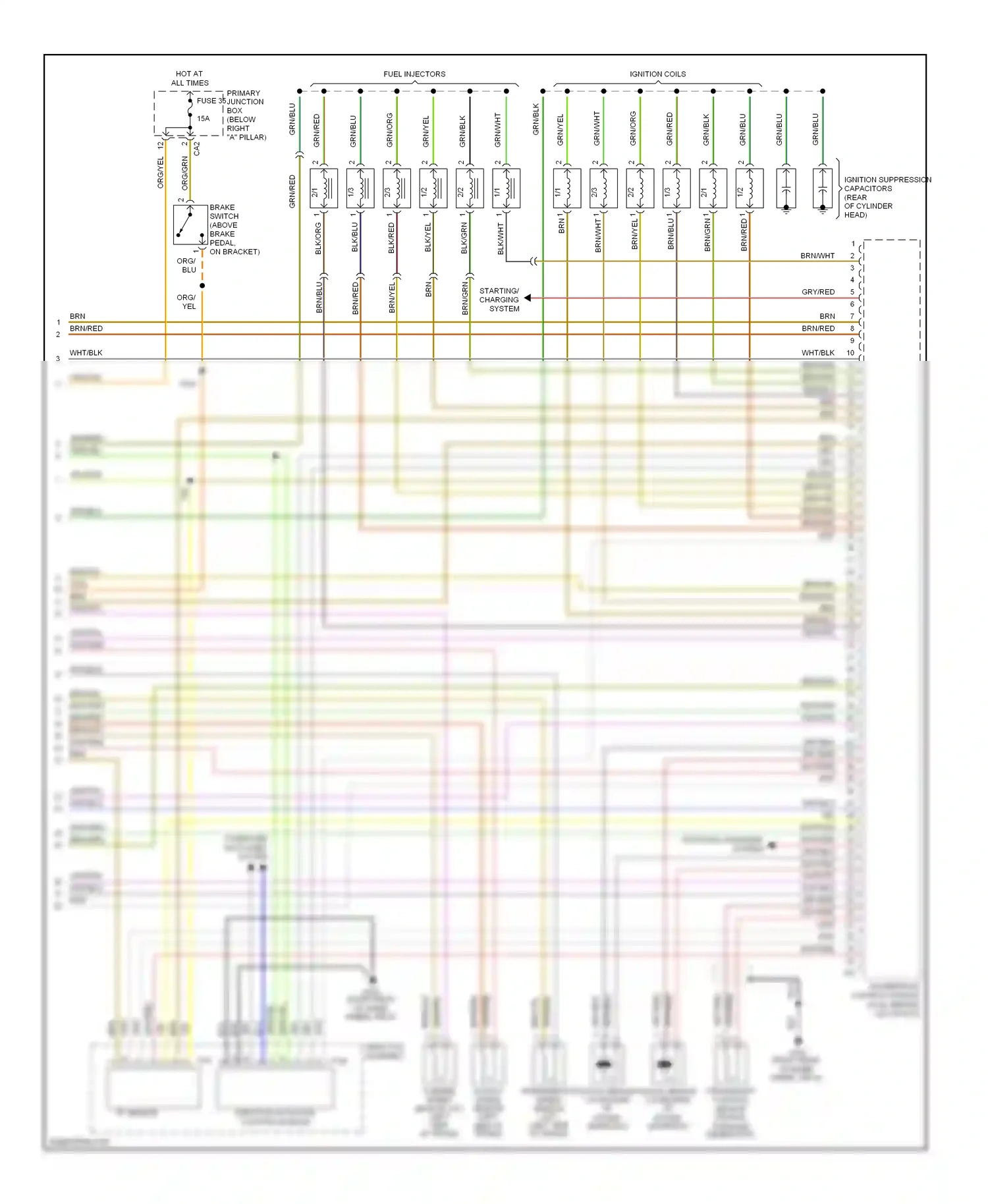 Jaguar S-type I (1998-2004) throttle actuator control module wiring diagram  (2 of 3)