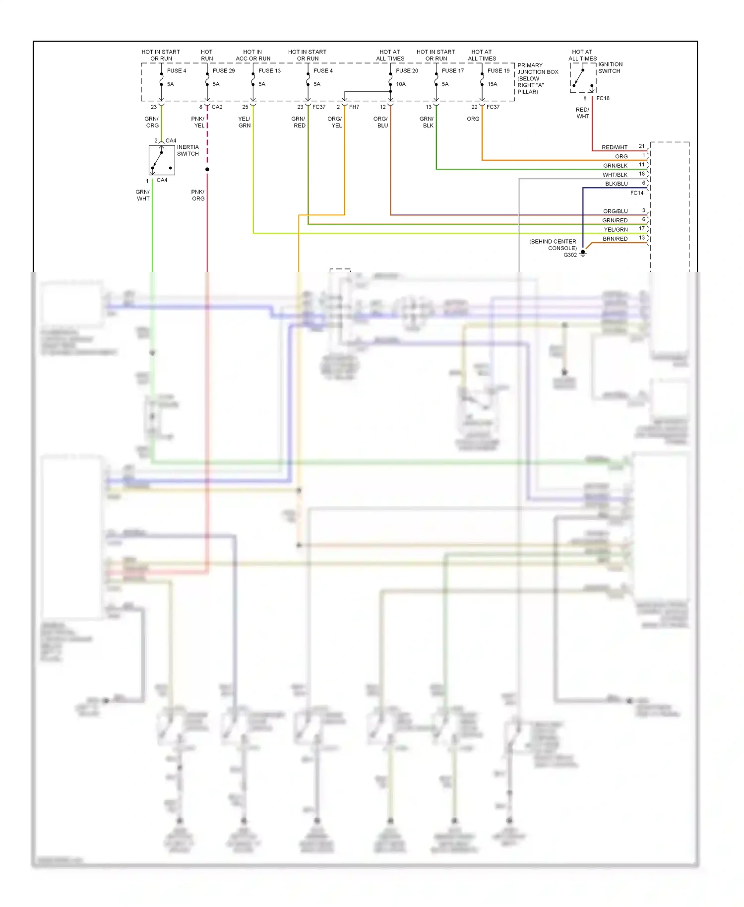 Jaguar S-type I (1998-2004) trunk switch wiring diagram  (4 of 4)