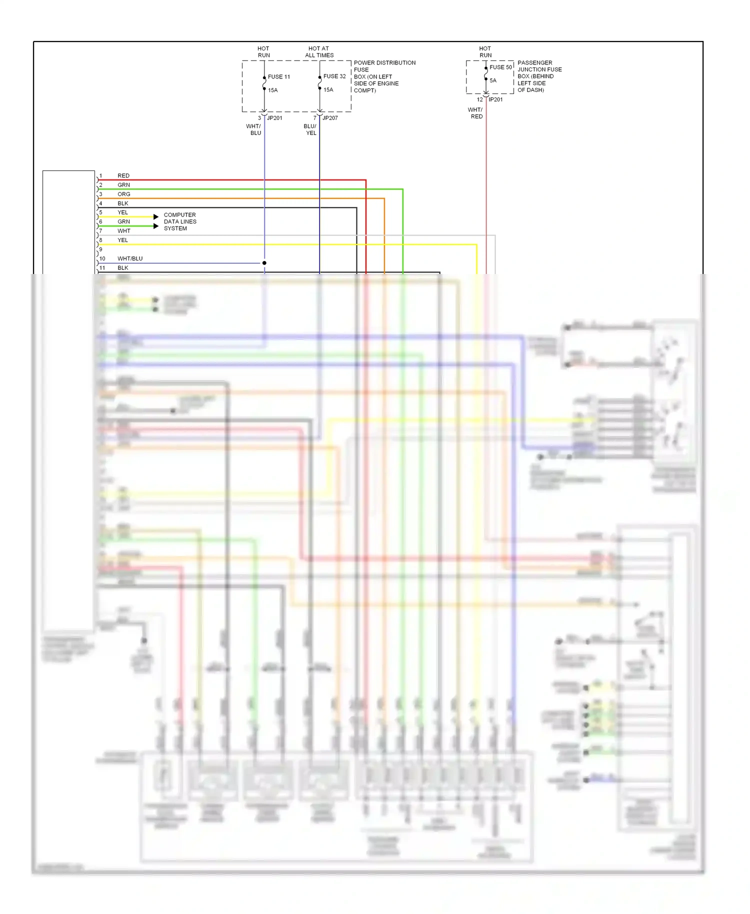 Jaguar X-type I facelift (2008-2009) braid wiring diagram  (1 of 3)