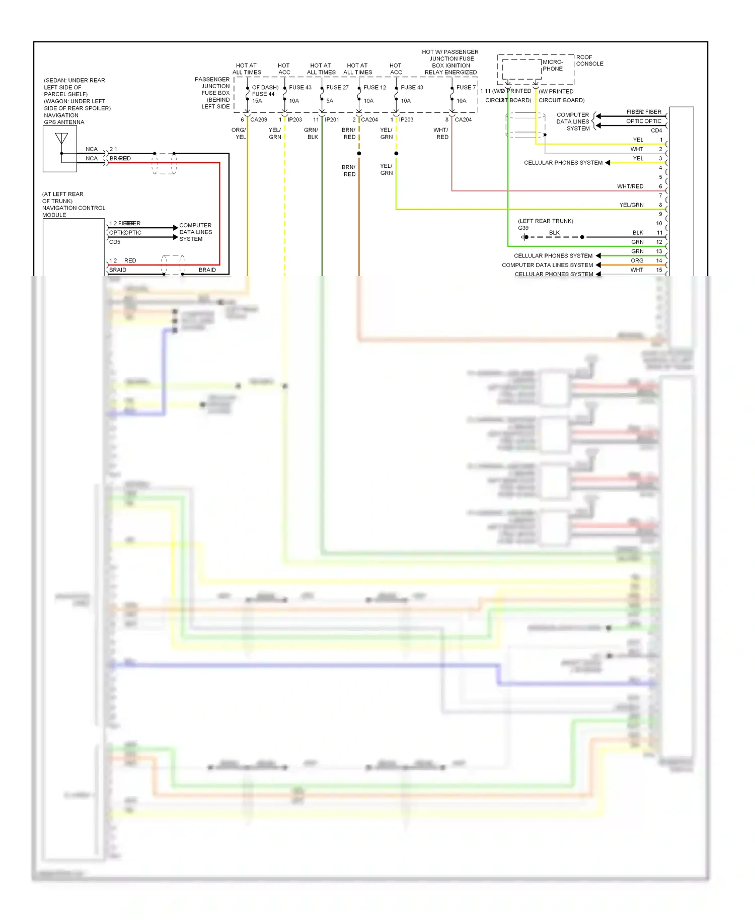 Jaguar X-type I facelift (2008-2009) braid wiring diagram  (2 of 3)