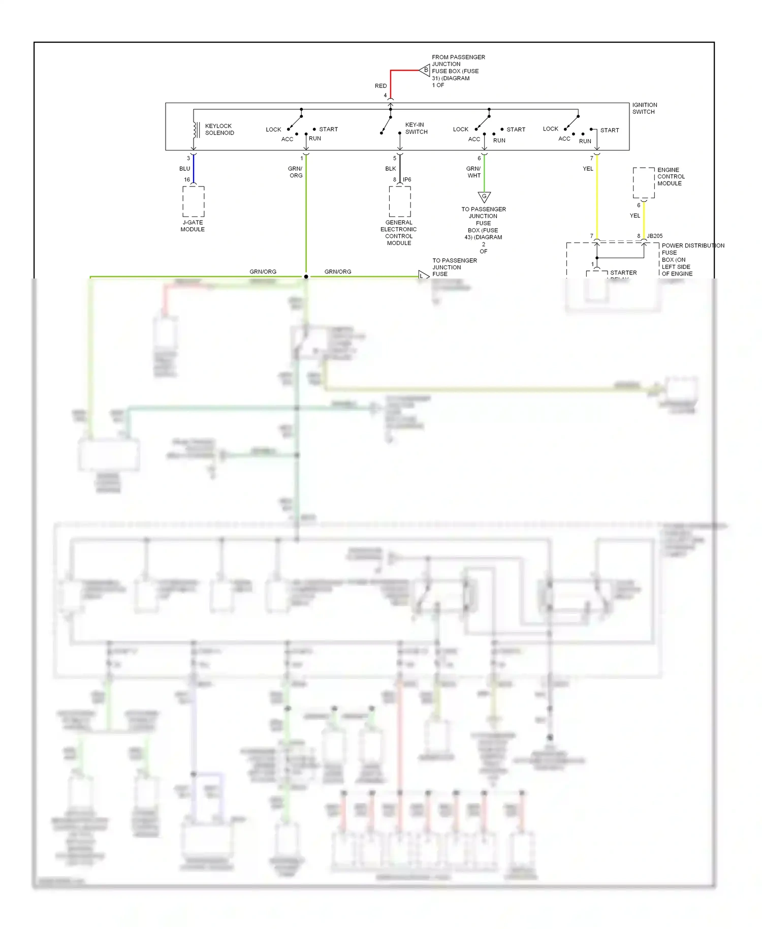 Jaguar X-type I facelift (2008-2009) engine control module wiring diagram  (2 of 3)