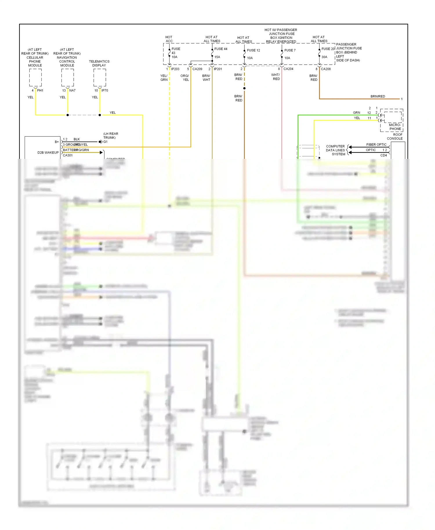 Jaguar X-type I facelift (2008-2009) general electronic control module (behind right side of dash) wiring diagram  (10 of 15)