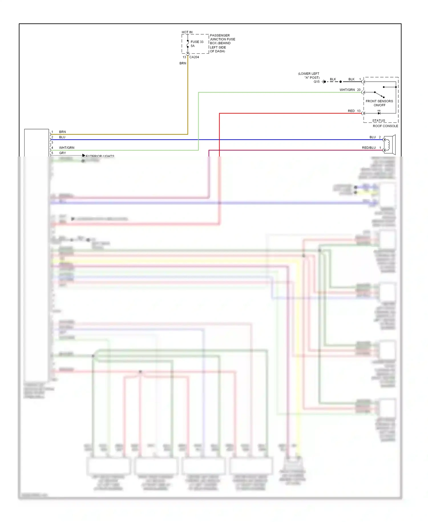 Jaguar X-type I facelift (2008-2009) general electronic module wiring diagram  (1 of 2)