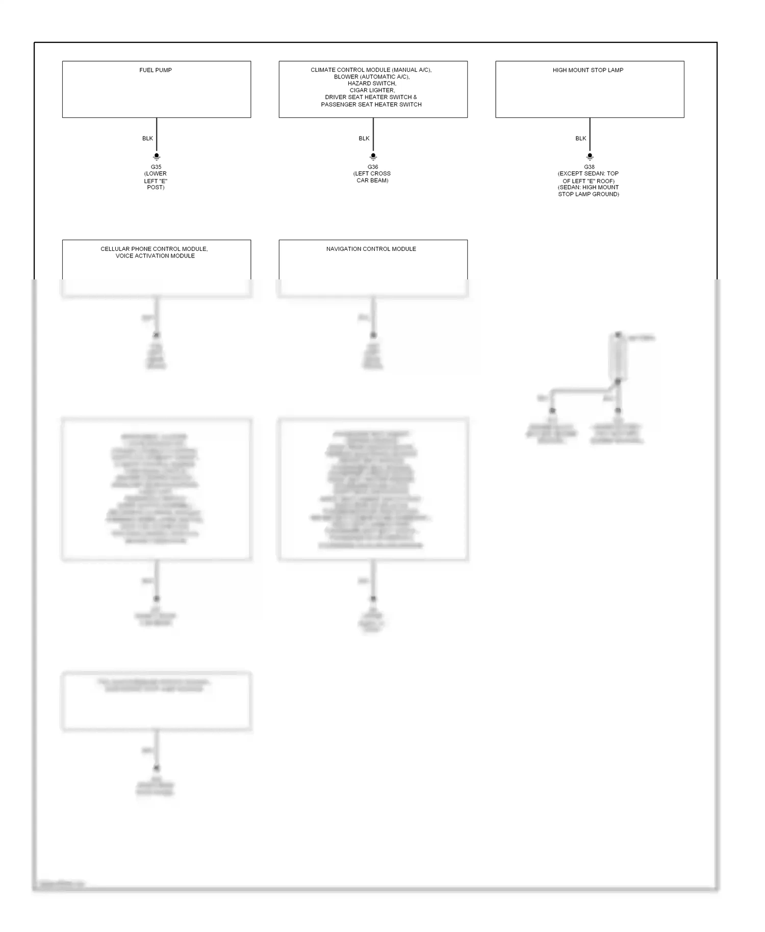 Jaguar X-type I facelift (2008-2009) (lower left "e" post) wiring diagram  (1 of 2)