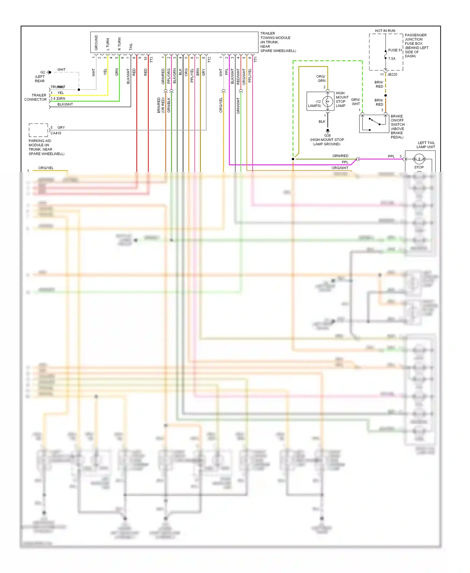 Jaguar X-type I facelift (2008-2009) reverse wiring diagram  (2 of 2)