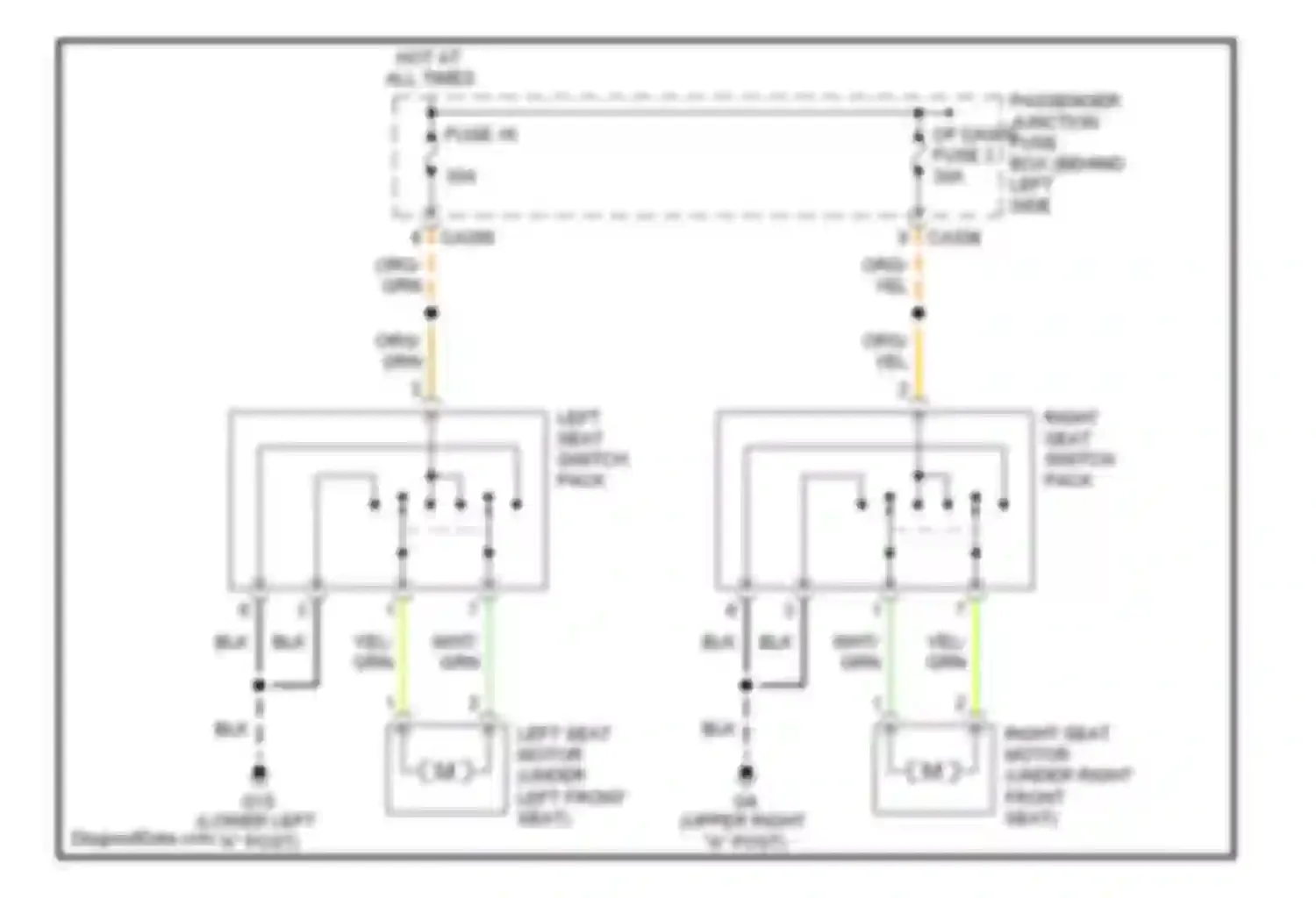 X-type Jaguar I (2001-2009): 2-way adjustable power seat circuit