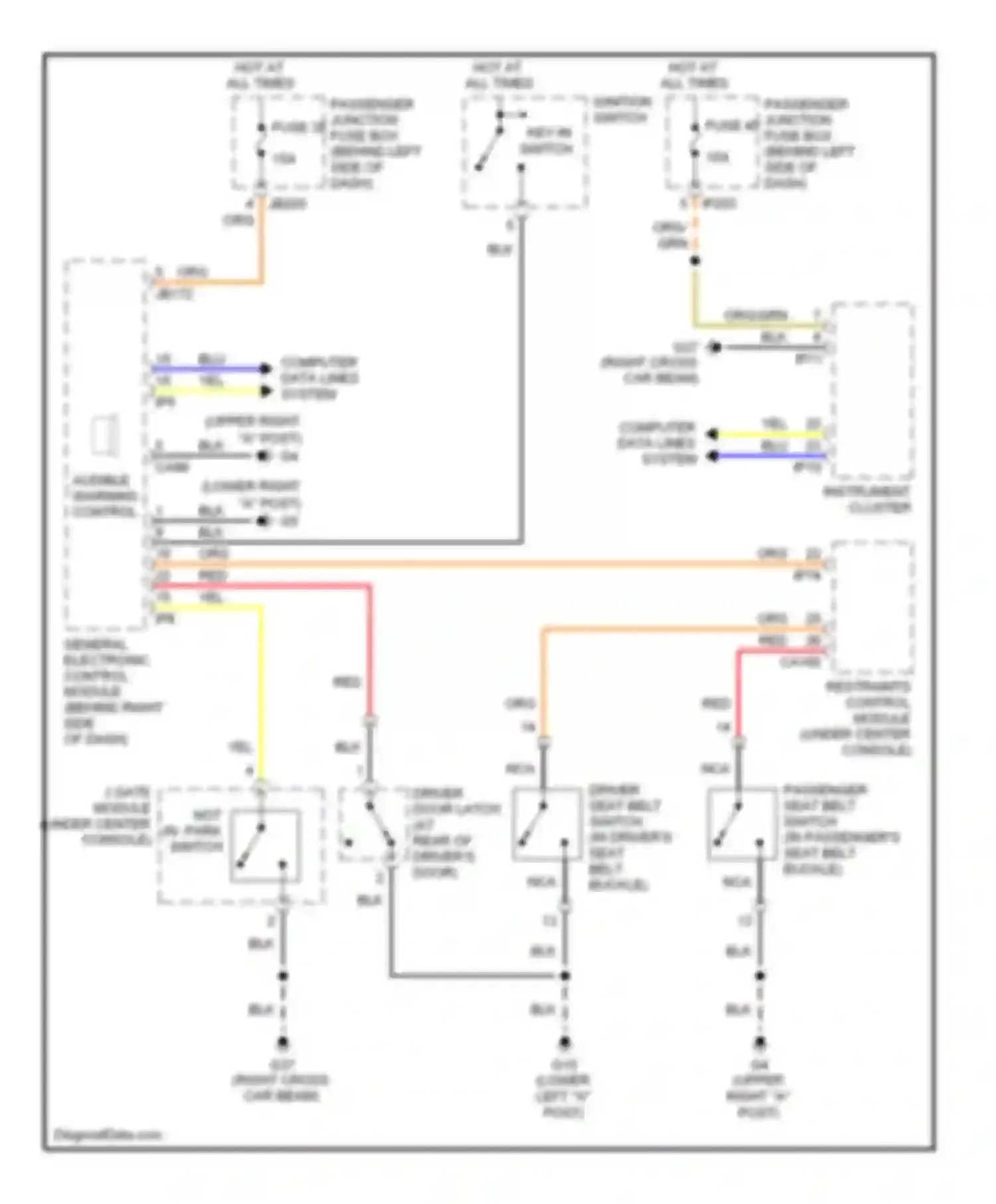 X-type Jaguar I (2001-2009): Warning systems circuit