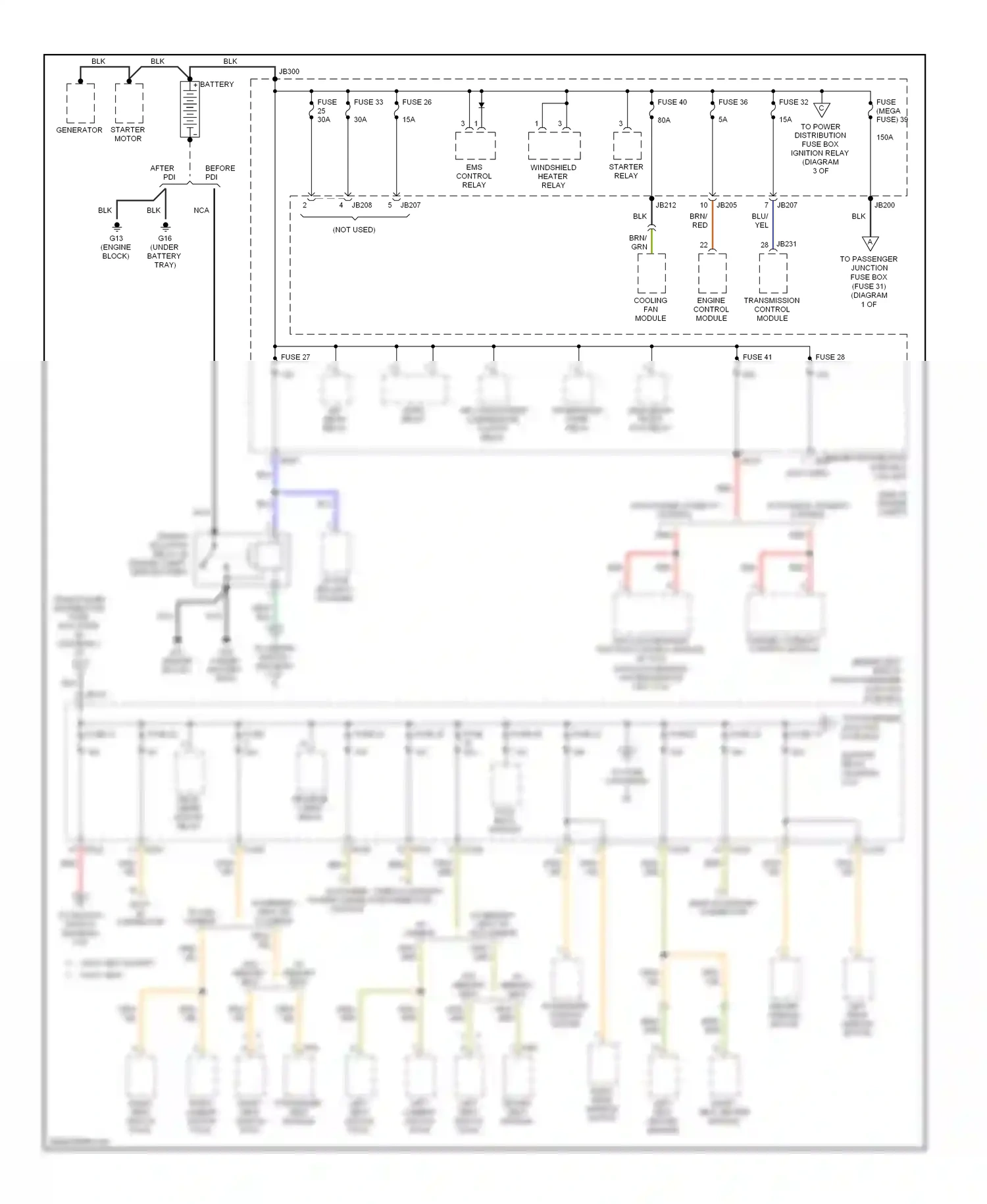 Jaguar X-type I (2001-2009) engine block) wiring diagram  (1 of 1)