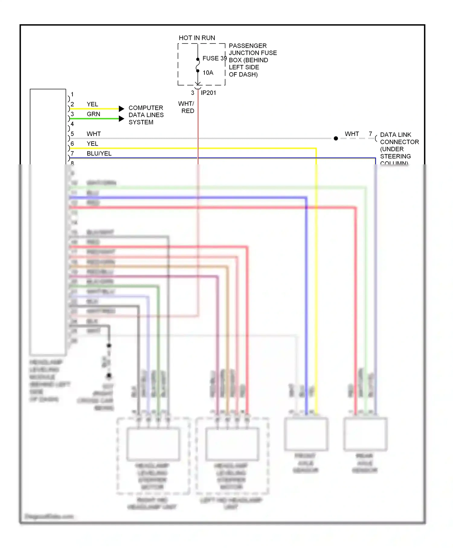 Jaguar X-type I (2001-2009) front axle sensor wiring diagram  (1 of 1)