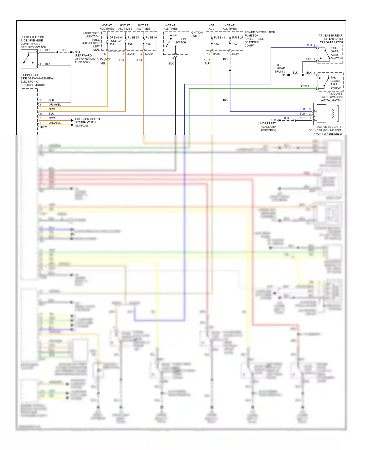 Jaguar X-type I (2001-2009) ignition switch wiring diagram  (1 of 11)