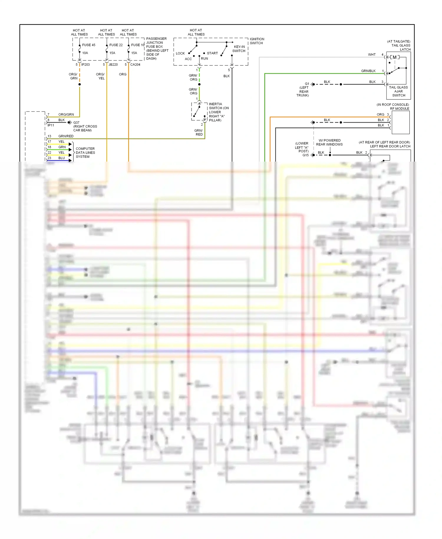 Jaguar X-type I (2001-2009) ignition switch wiring diagram  (5 of 11)