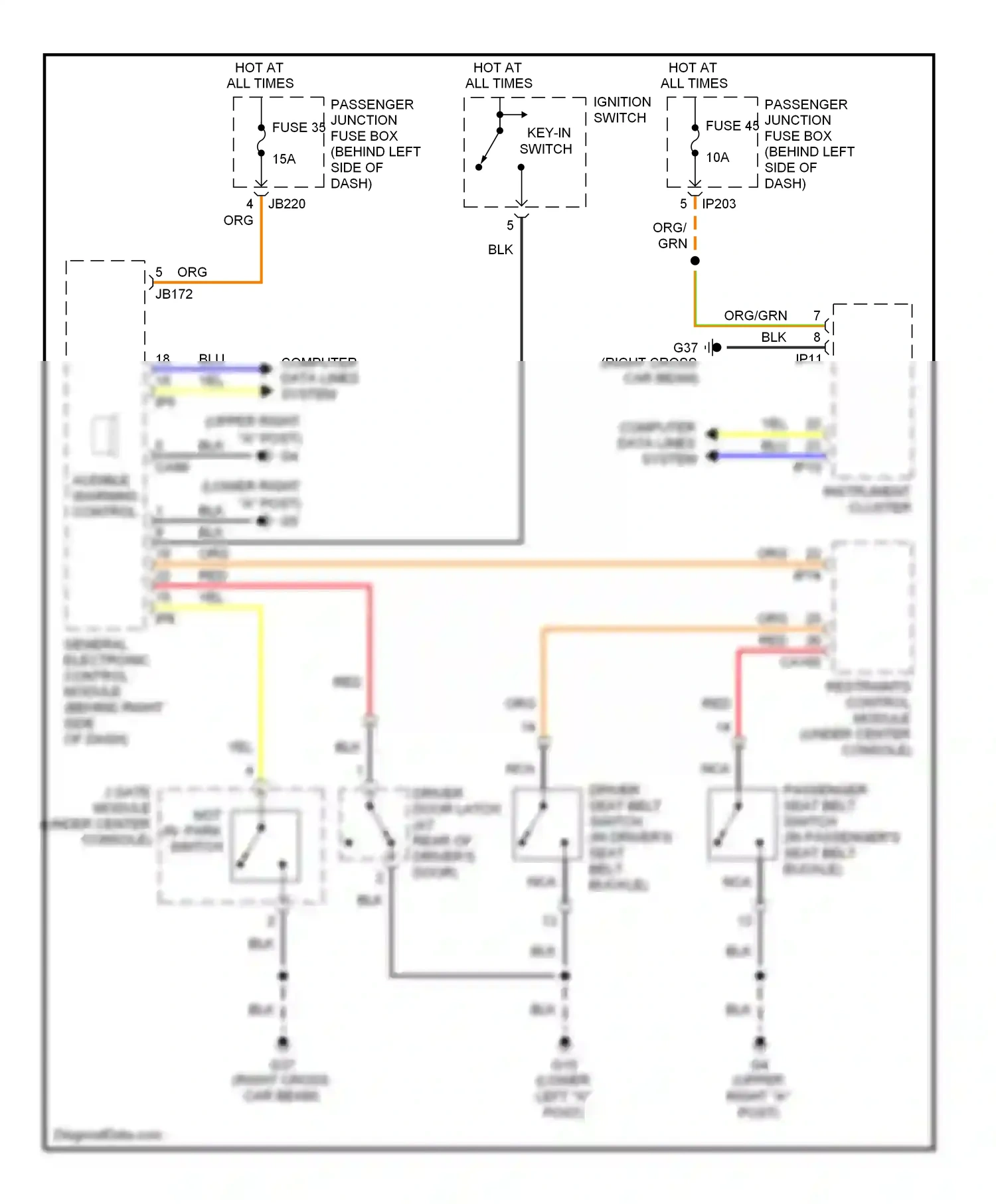 Jaguar X-type I (2001-2009) ignition switch wiring diagram  (11 of 11)