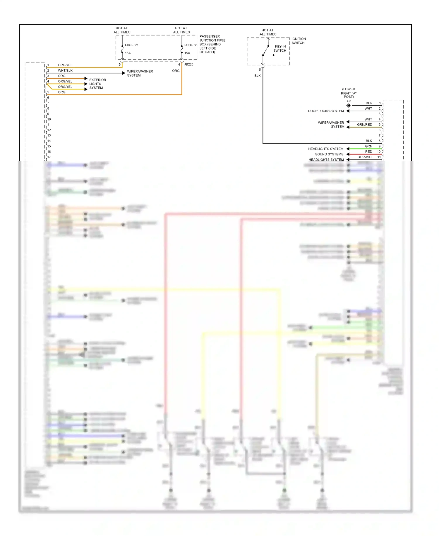 Jaguar X-type I (2001-2009) ignition switch wiring diagram  (2 of 11)