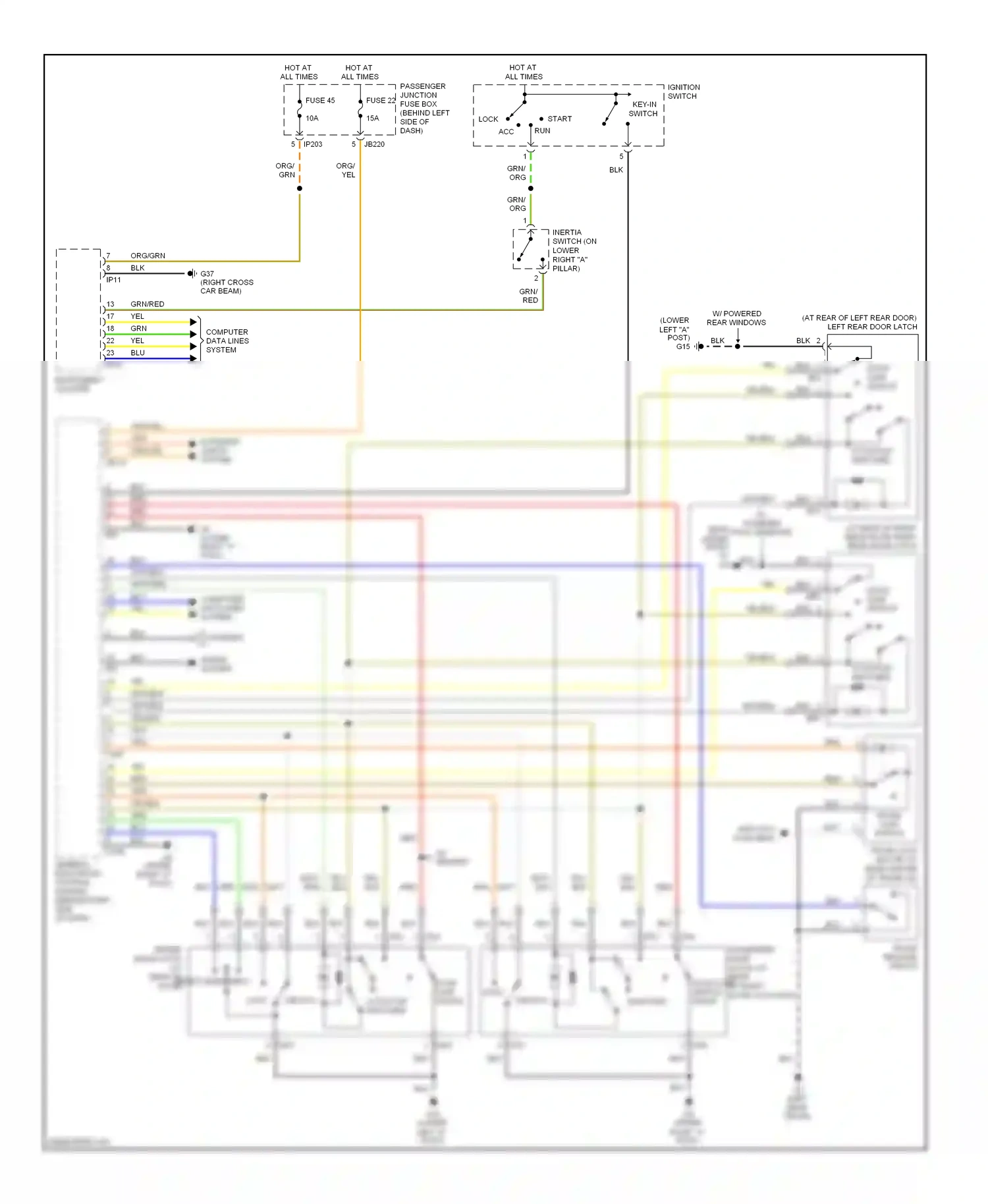 Jaguar X-type I (2001-2009) ignition switch wiring diagram  (6 of 11)