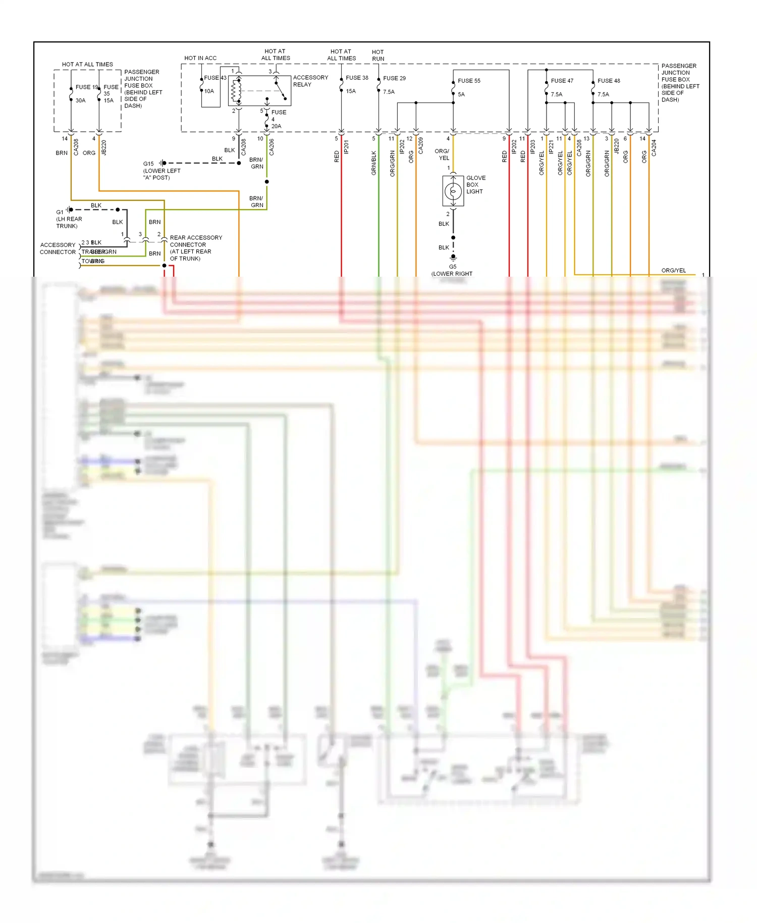 Jaguar X-type I (2001-2009) master lighting switch wiring diagram  (5 of 11)