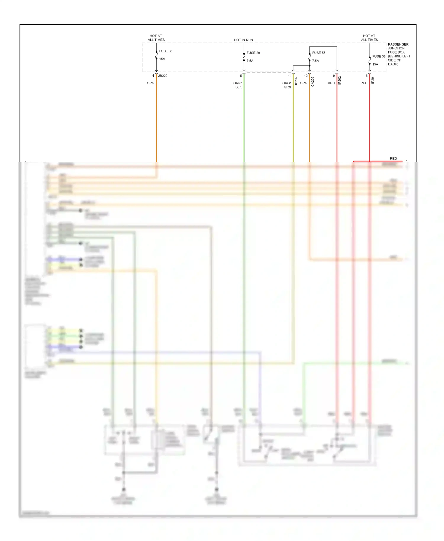 Jaguar X-type I (2001-2009) master lighting switch wiring diagram  (4 of 11)