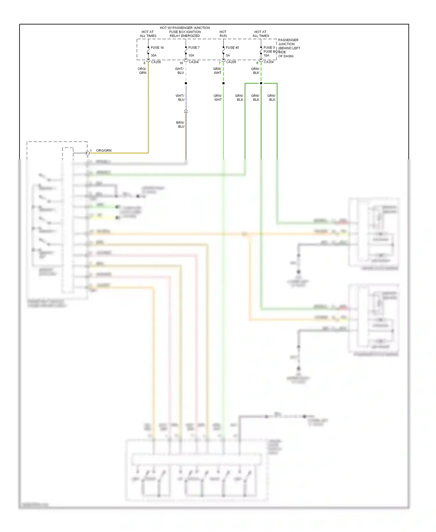 Jaguar X-type I (2001-2009) memory set wiring diagram  (2 of 2)