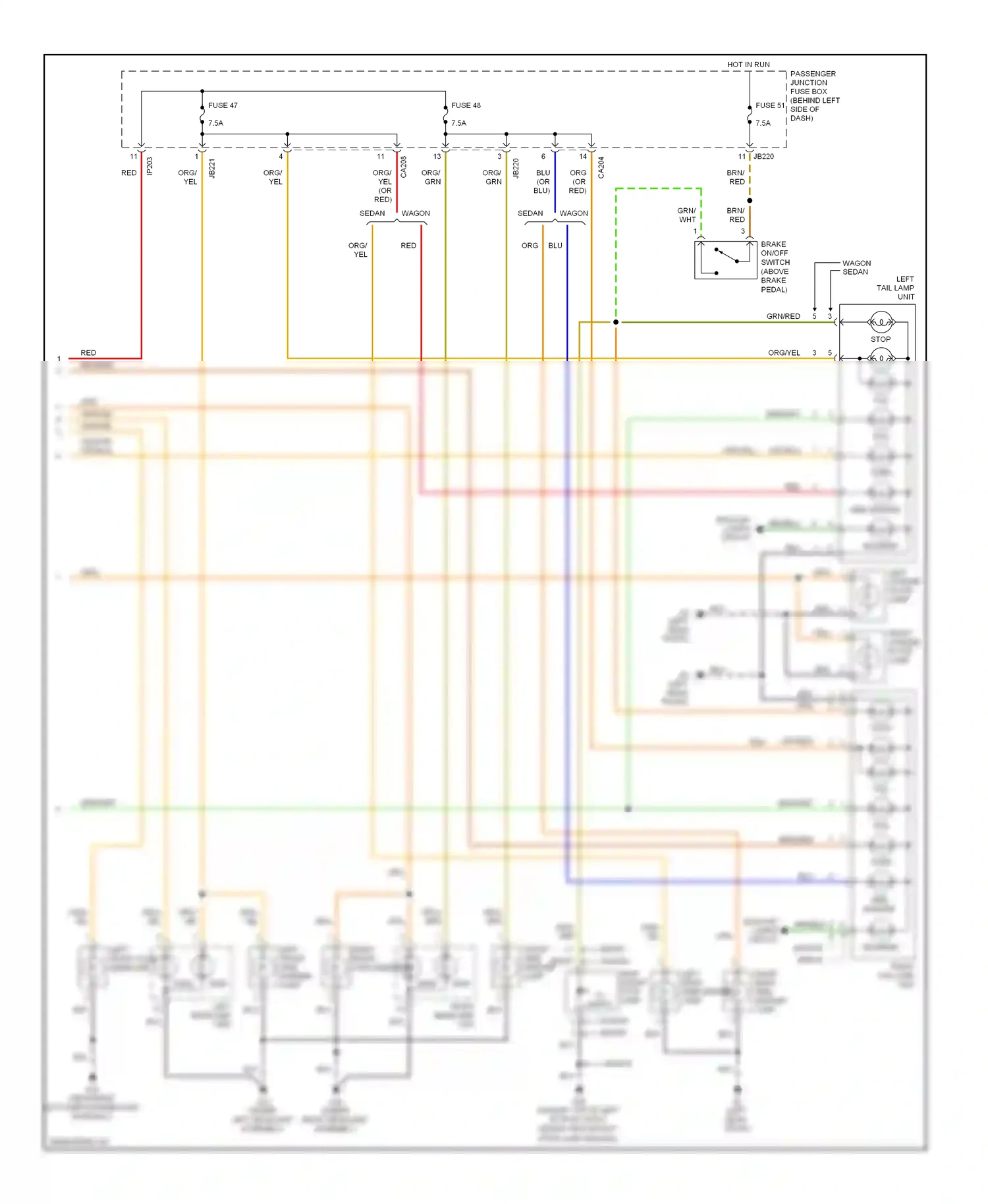 Jaguar X-type I (2001-2009) reverse wiring diagram  (1 of 2)