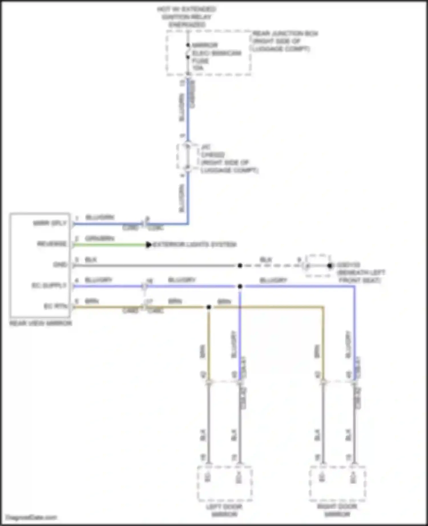 XE Jaguar I (2015-2019): Electrochromic mirror circuit