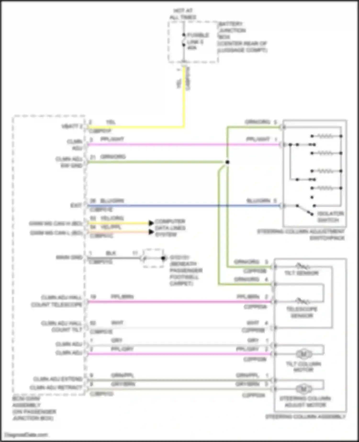 Wiring diagram bcm-gwm assembly for Jaguar XE I (2015-2019) (40 of 46)