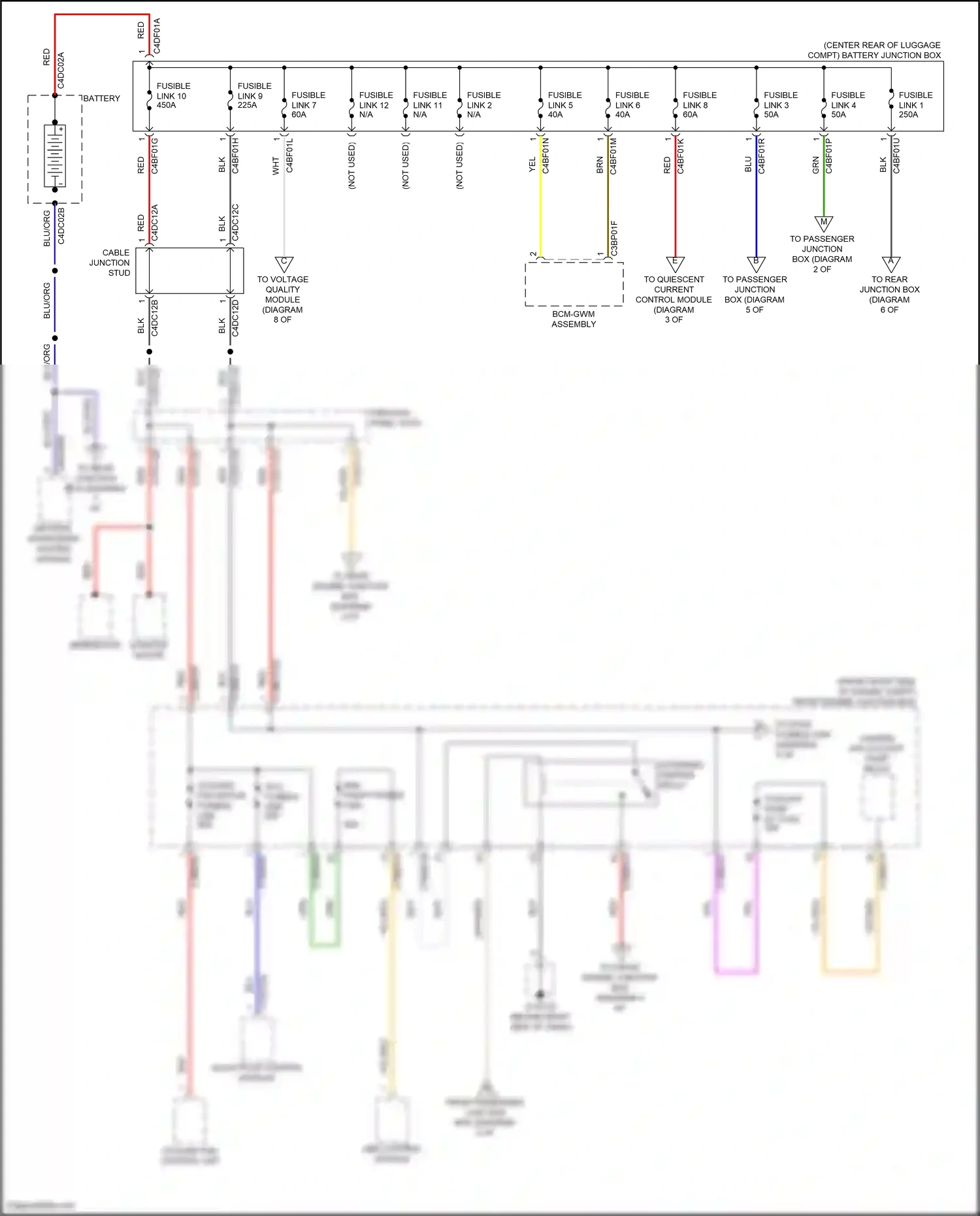 Jaguar XE I (2015-2019) cable junction stud wiring diagram  (8 of 10)