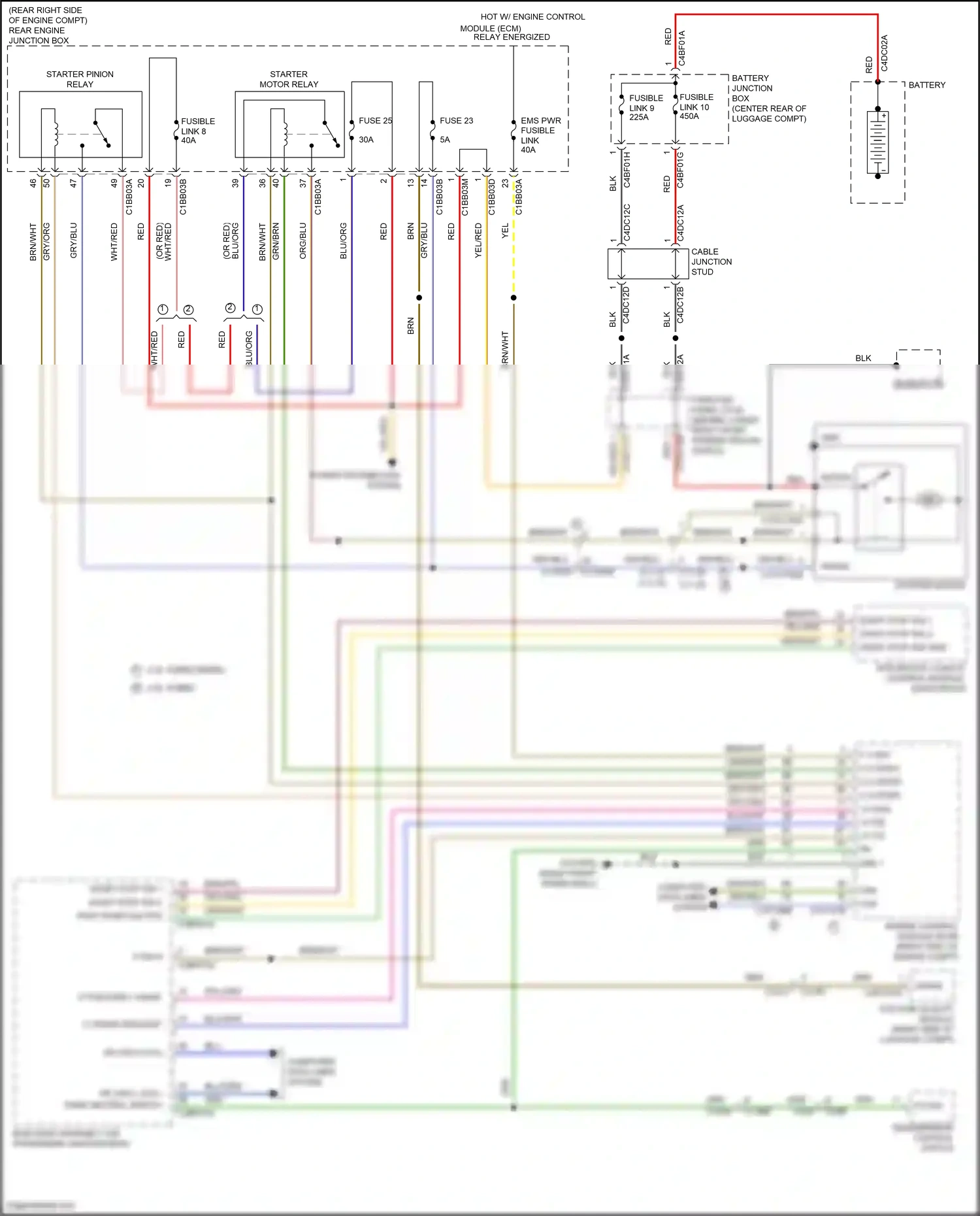 Jaguar XE I (2015-2019) cable junction stud wiring diagram  (3 of 10)