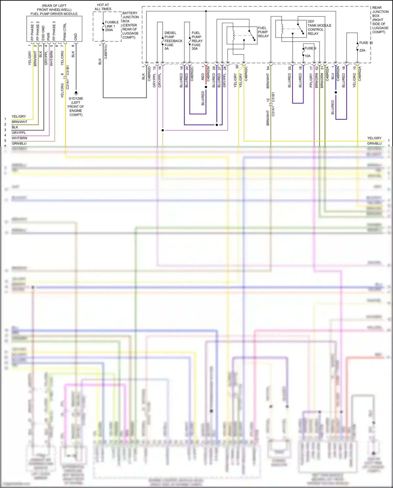 Jaguar XE I (2015-2019) ctrl rtn wiring diagram  (1 of 1)