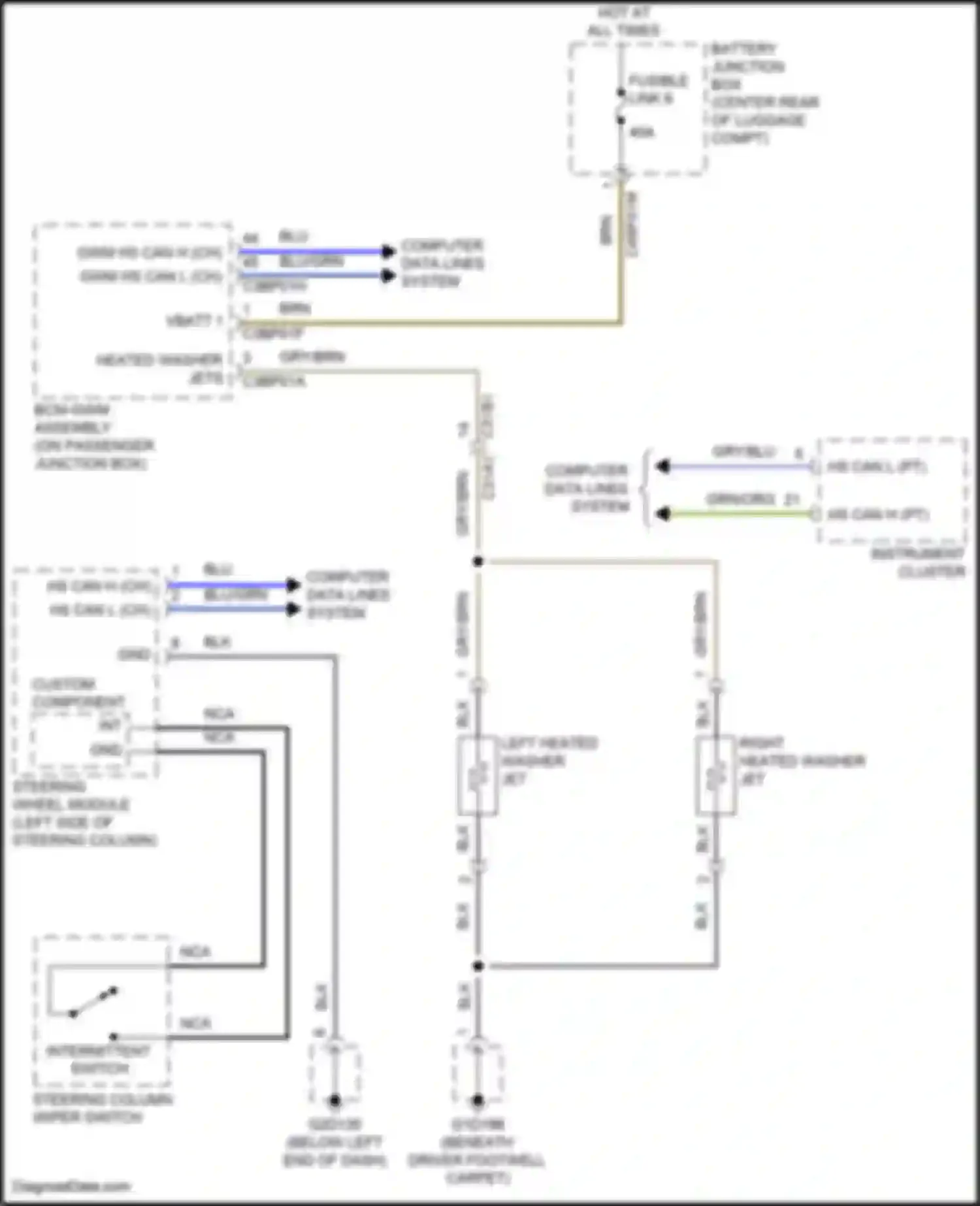 Wiring diagram intermittent switch for Jaguar XE I (2015-2019) (1 of 1)