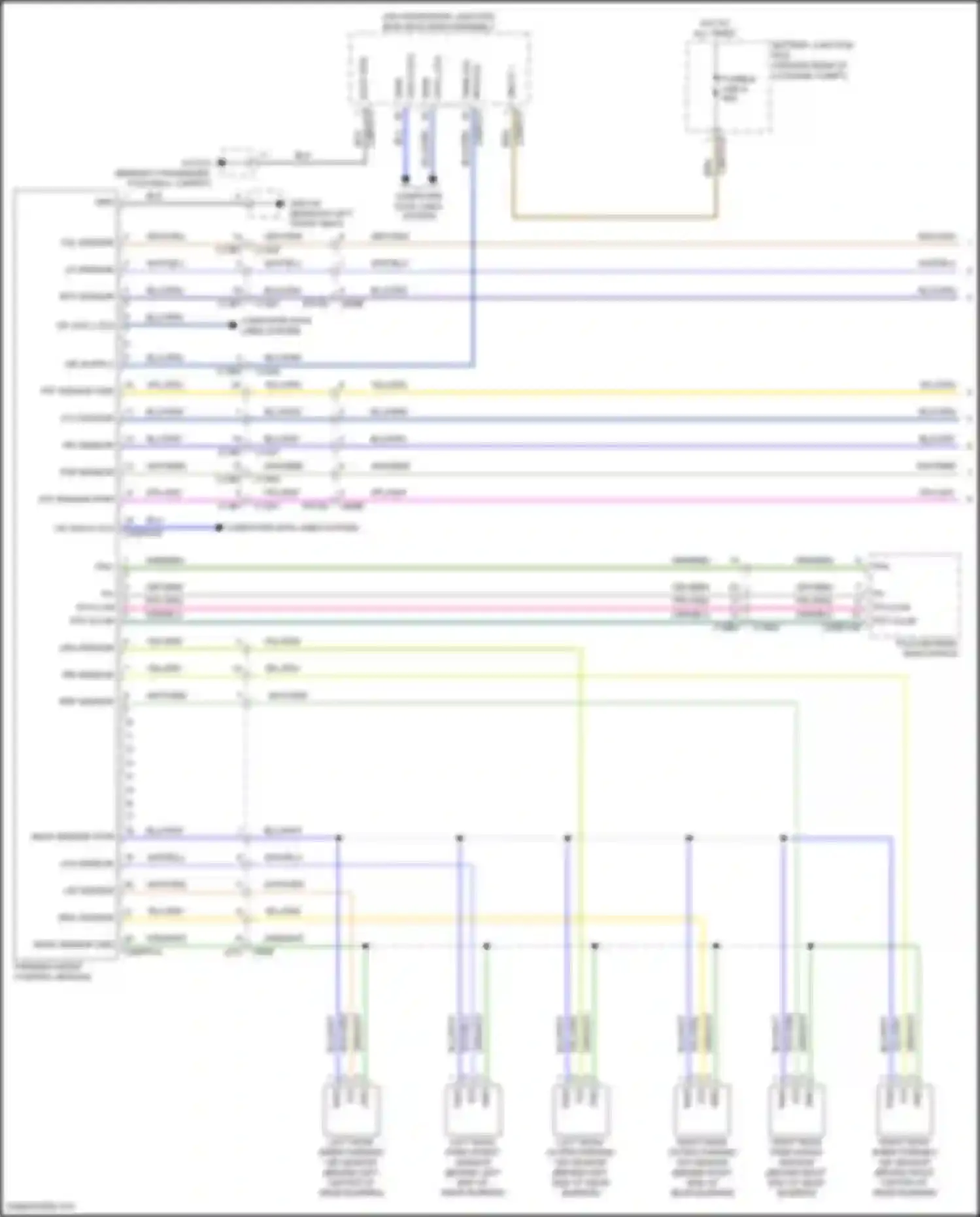 Wiring diagram left rear park assist sensor for Jaguar XE I (2015-2019) (1 of 1)