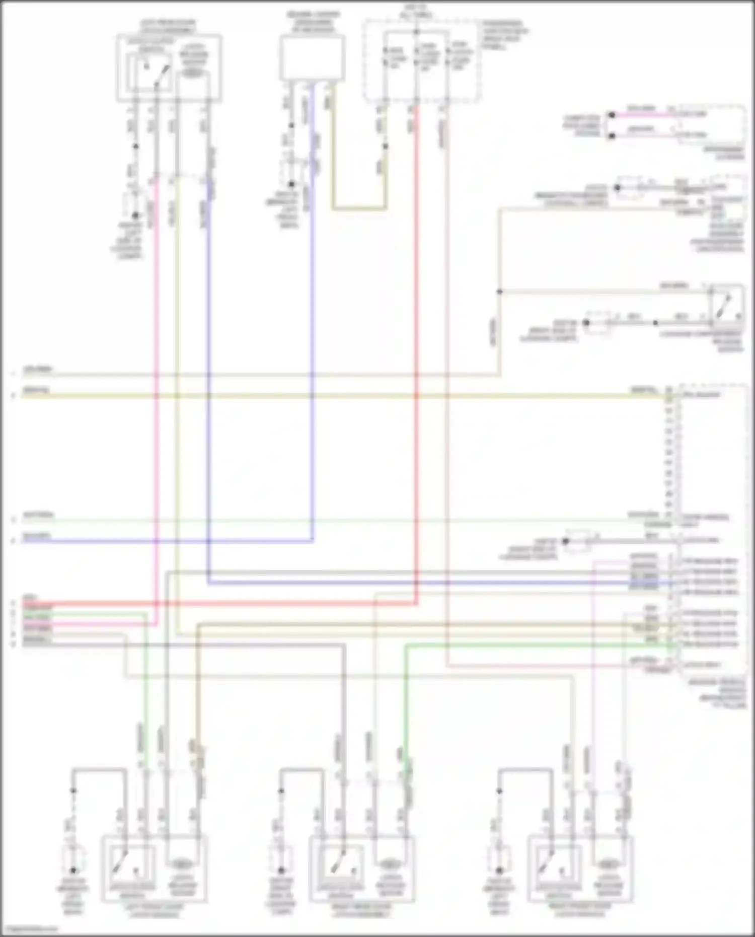 Wiring diagram right front door latch module for Jaguar XE I (2015-2019) (2 of 2)