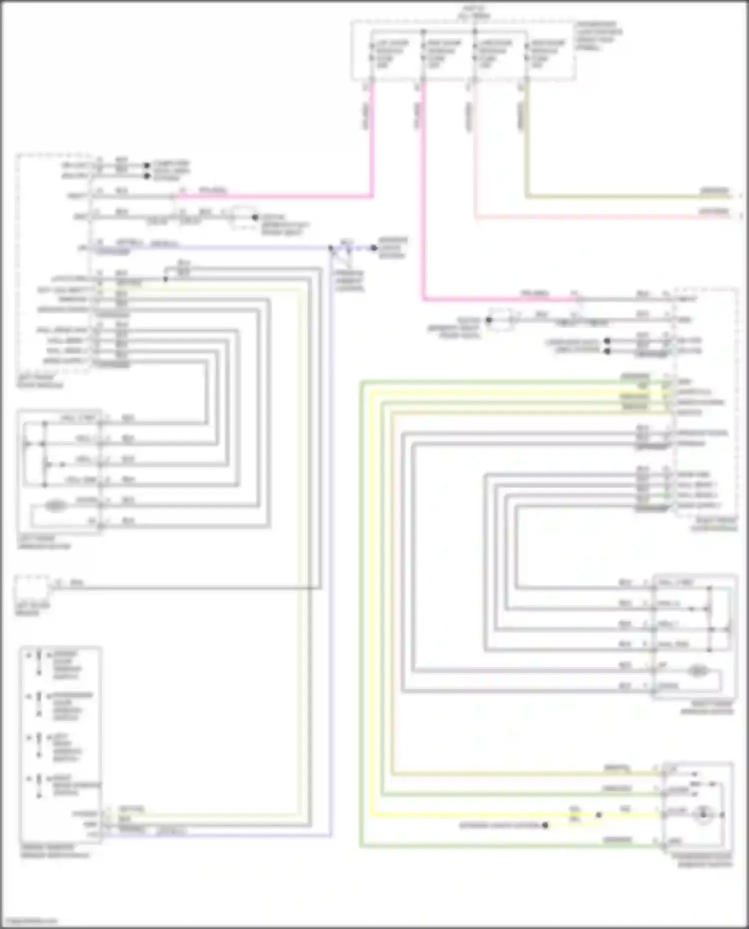Wiring diagram right rear window switch for Jaguar XE I (2015-2019) (2 of 3)