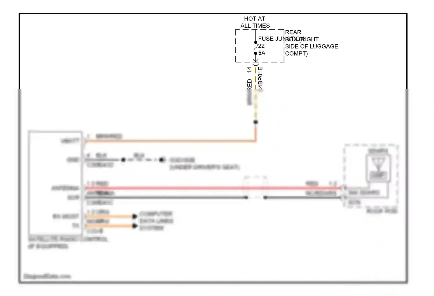 Wiring diagram 1 2 sdars sig sdars scn for Jaguar XF I facelift (2011-2015) (1 of 1)