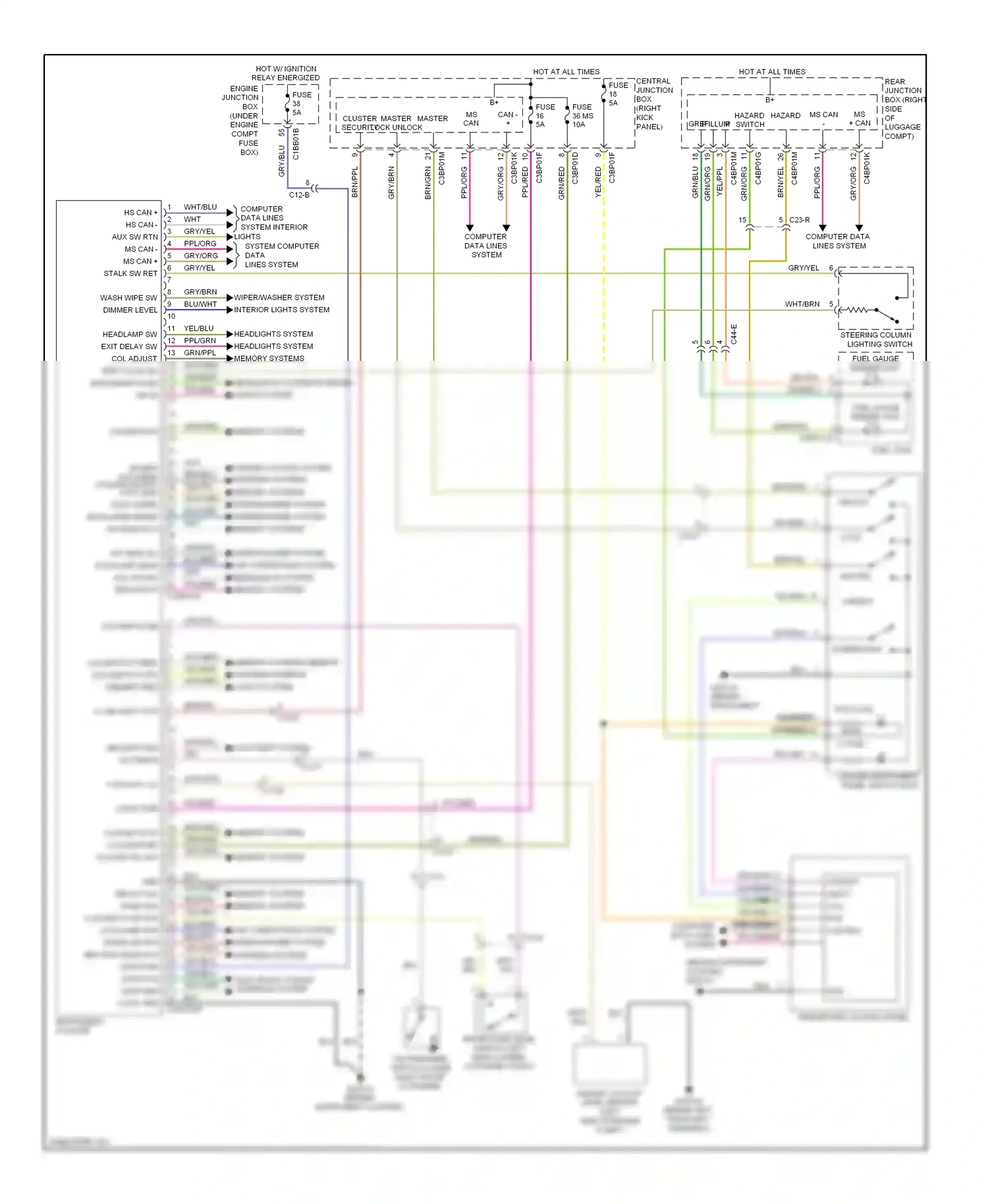 Wiring diagram b+ ms for Jaguar XF I facelift (2011-2015) (1 of 1)