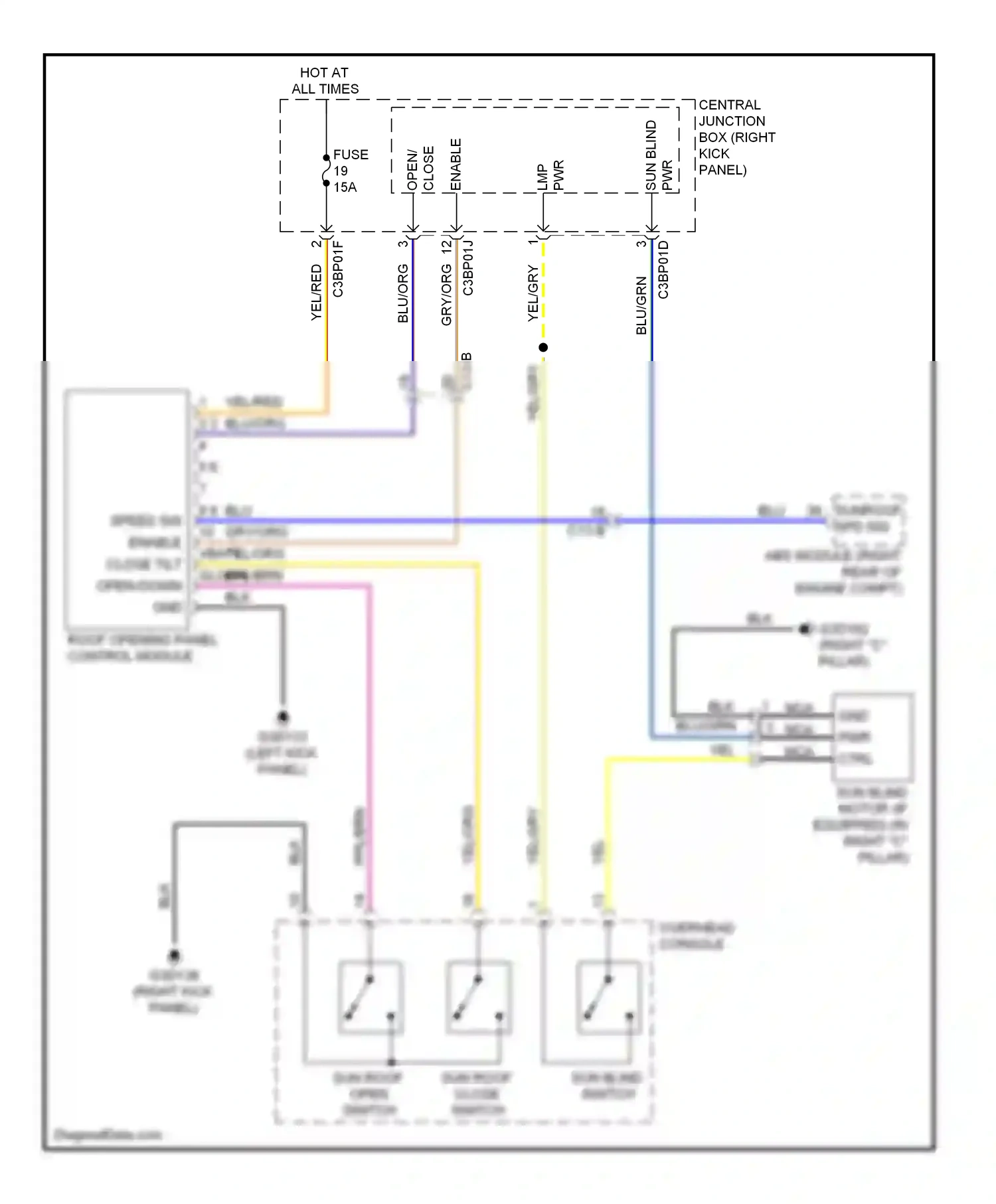 Wiring diagram blu/org for Jaguar XF I facelift (2011-2015) (30 of 34)