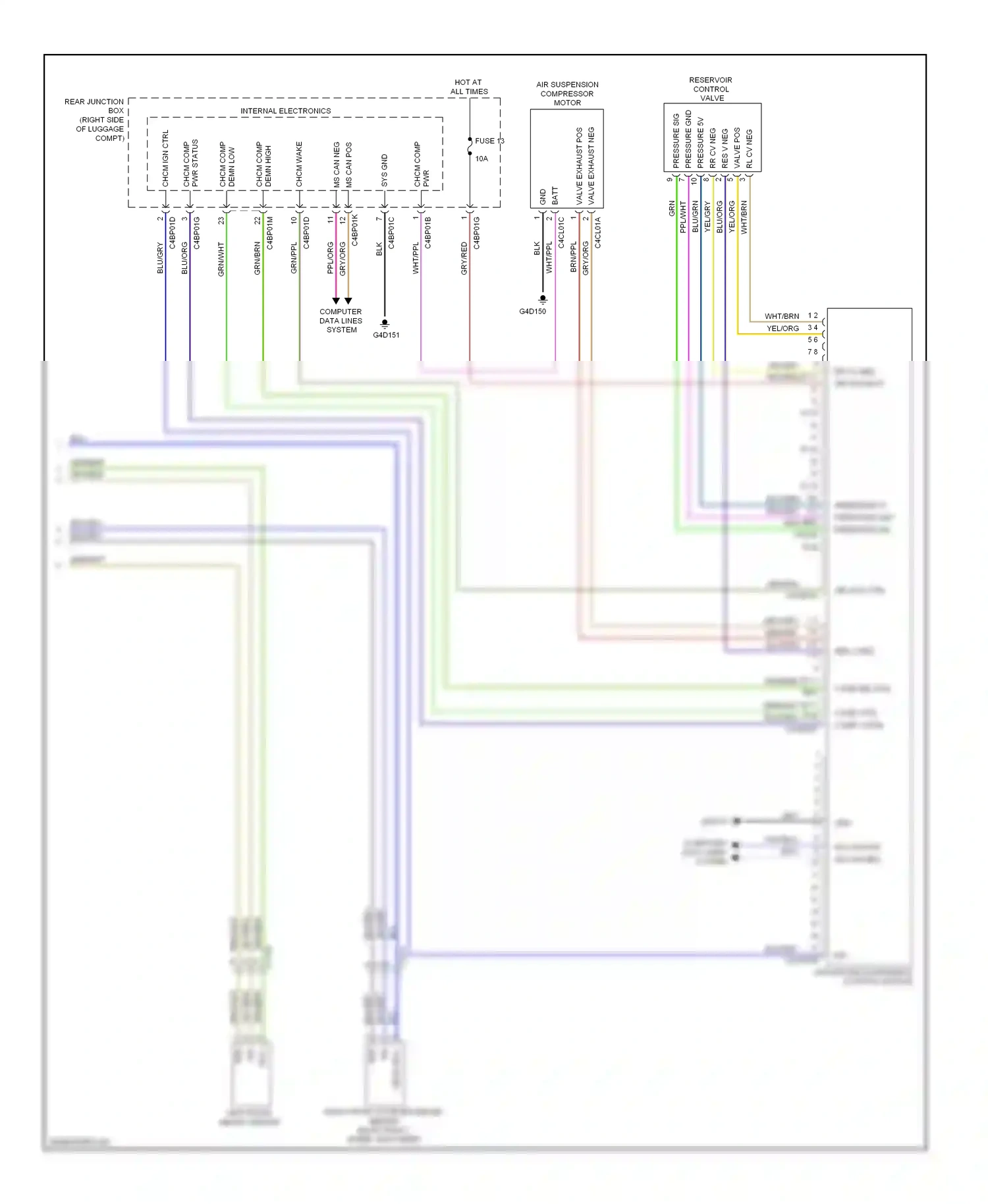 Wiring diagram blu/org for Jaguar XF I facelift (2011-2015) (5 of 34)