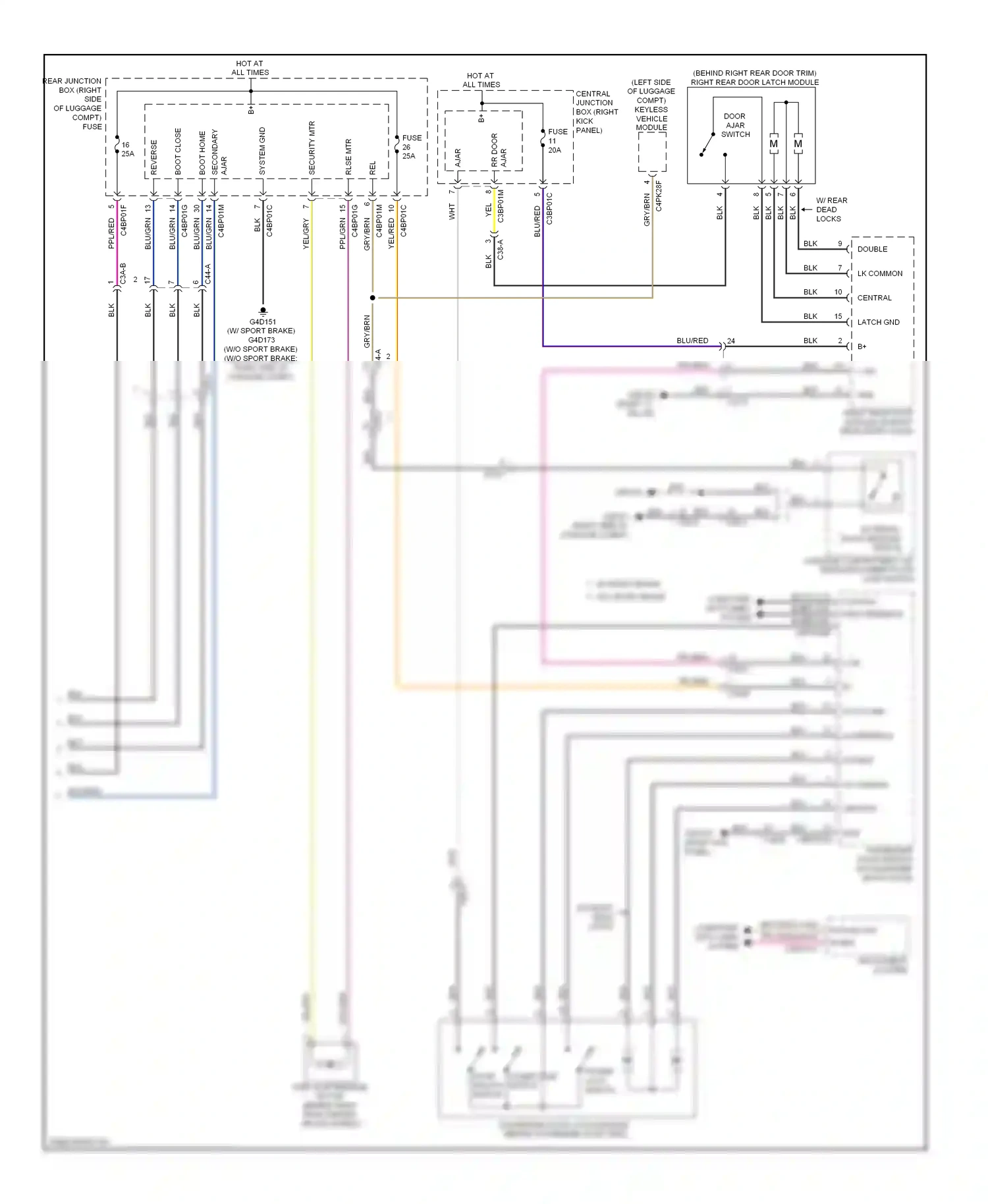 Wiring diagram blu/red for Jaguar XF I facelift (2011-2015) (3 of 14)